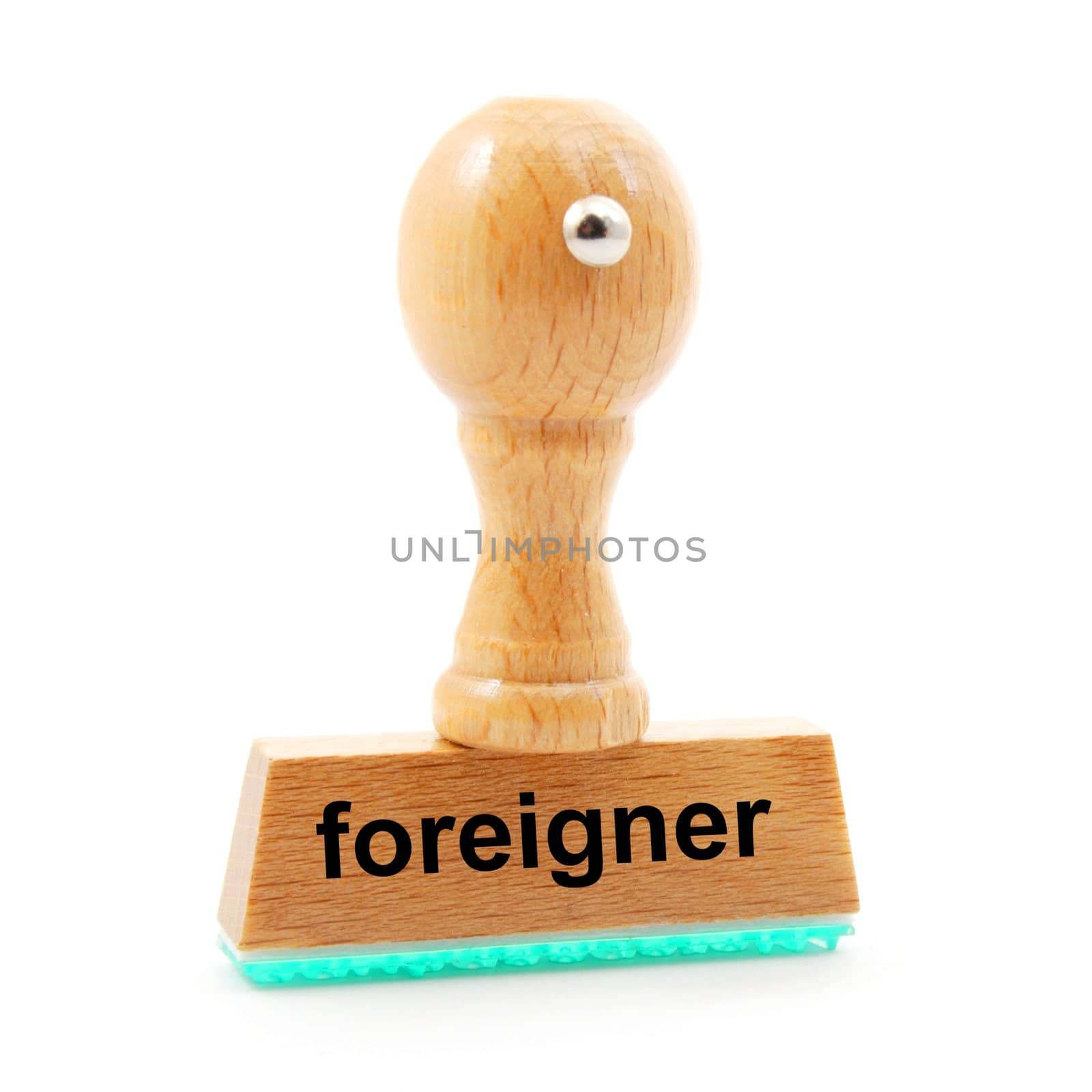 foreigner stamp showing minority concept with copyspace