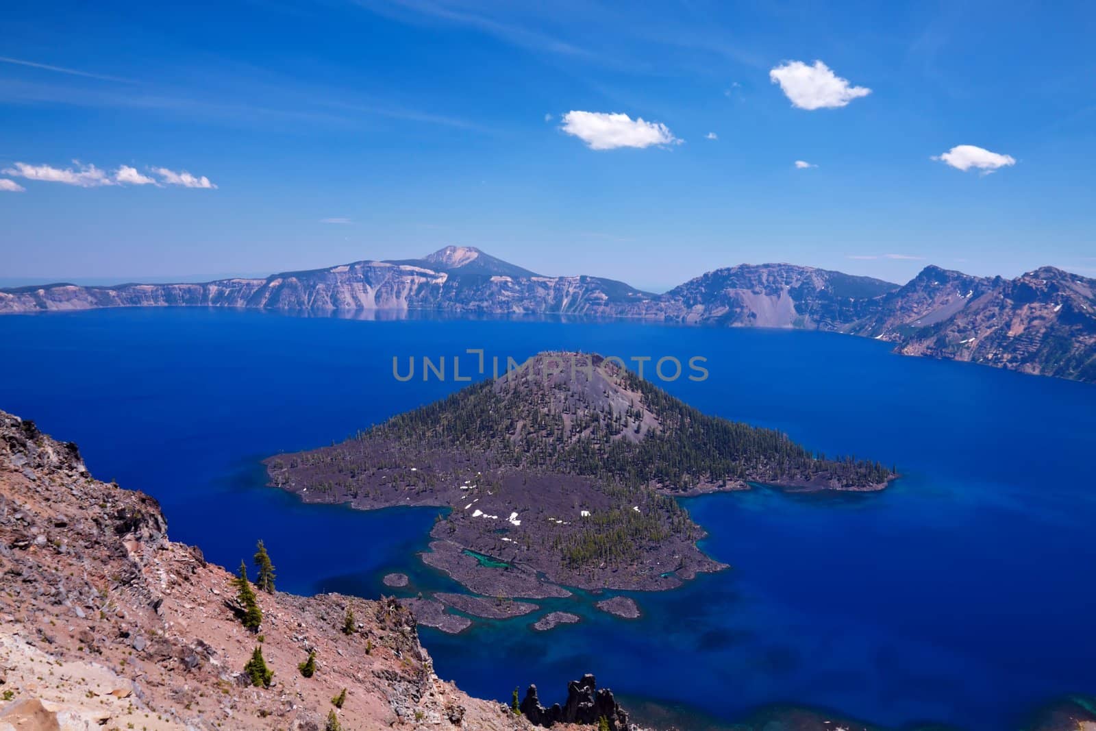 Wizard Island in Crater Lake by LoonChild