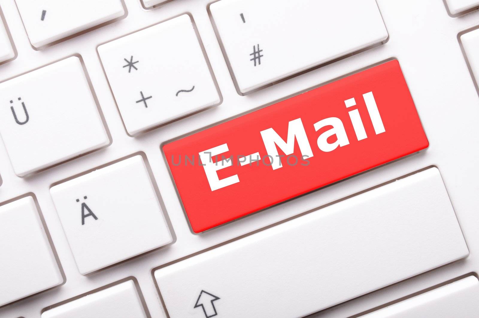 email e-mail or internet communication concept with key on keyboard