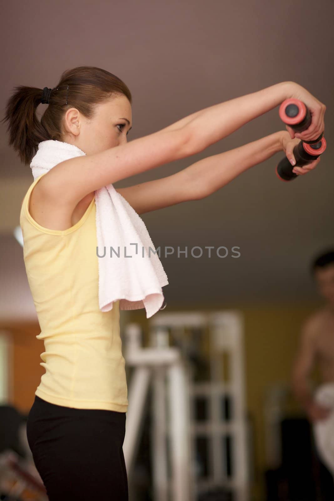 woman training at gym