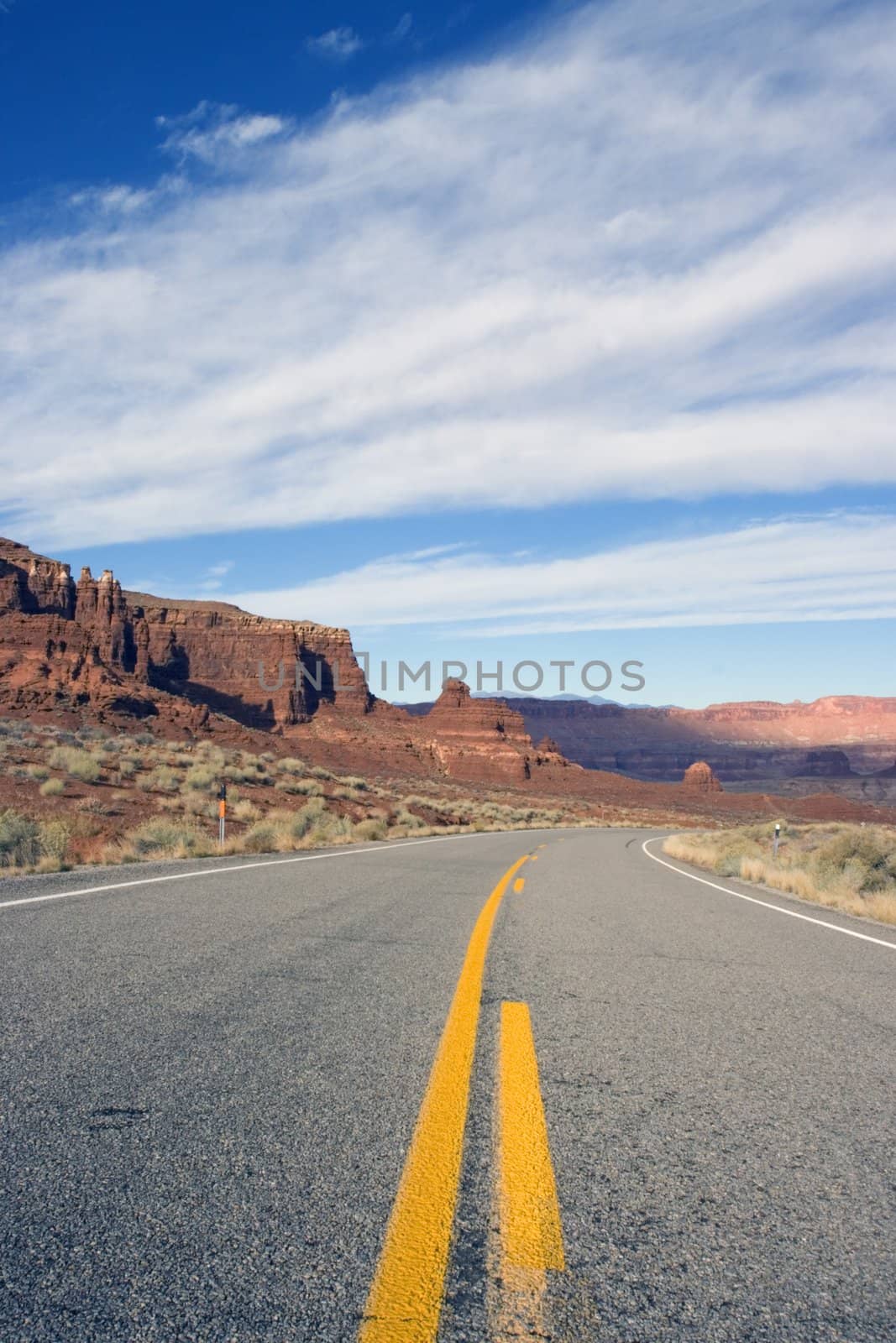 Road in wild Utah.