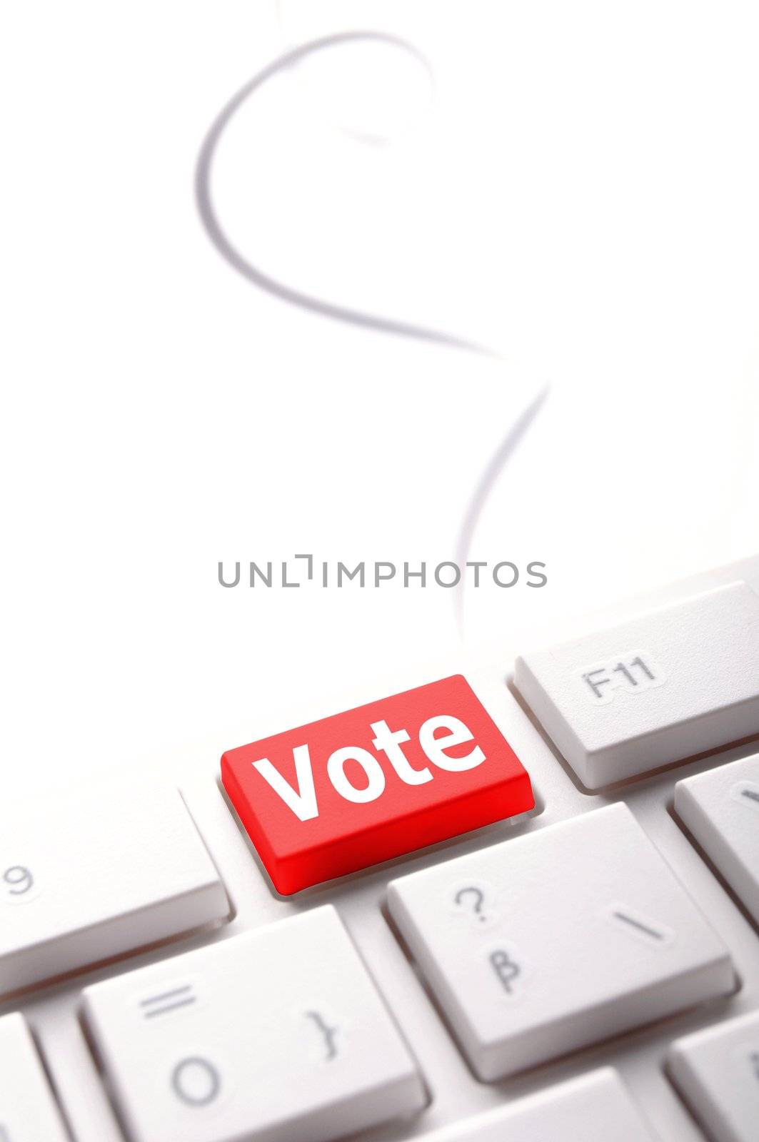 vote word on key or keyboard showing election concept
