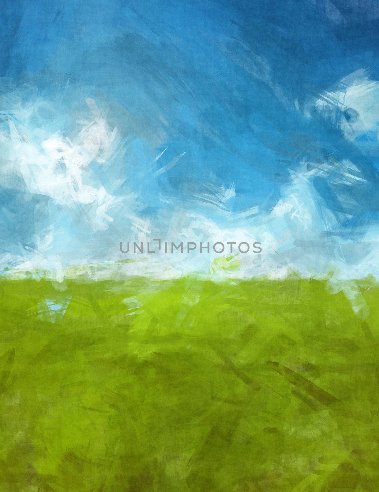 blue green abtsract landscape by magann