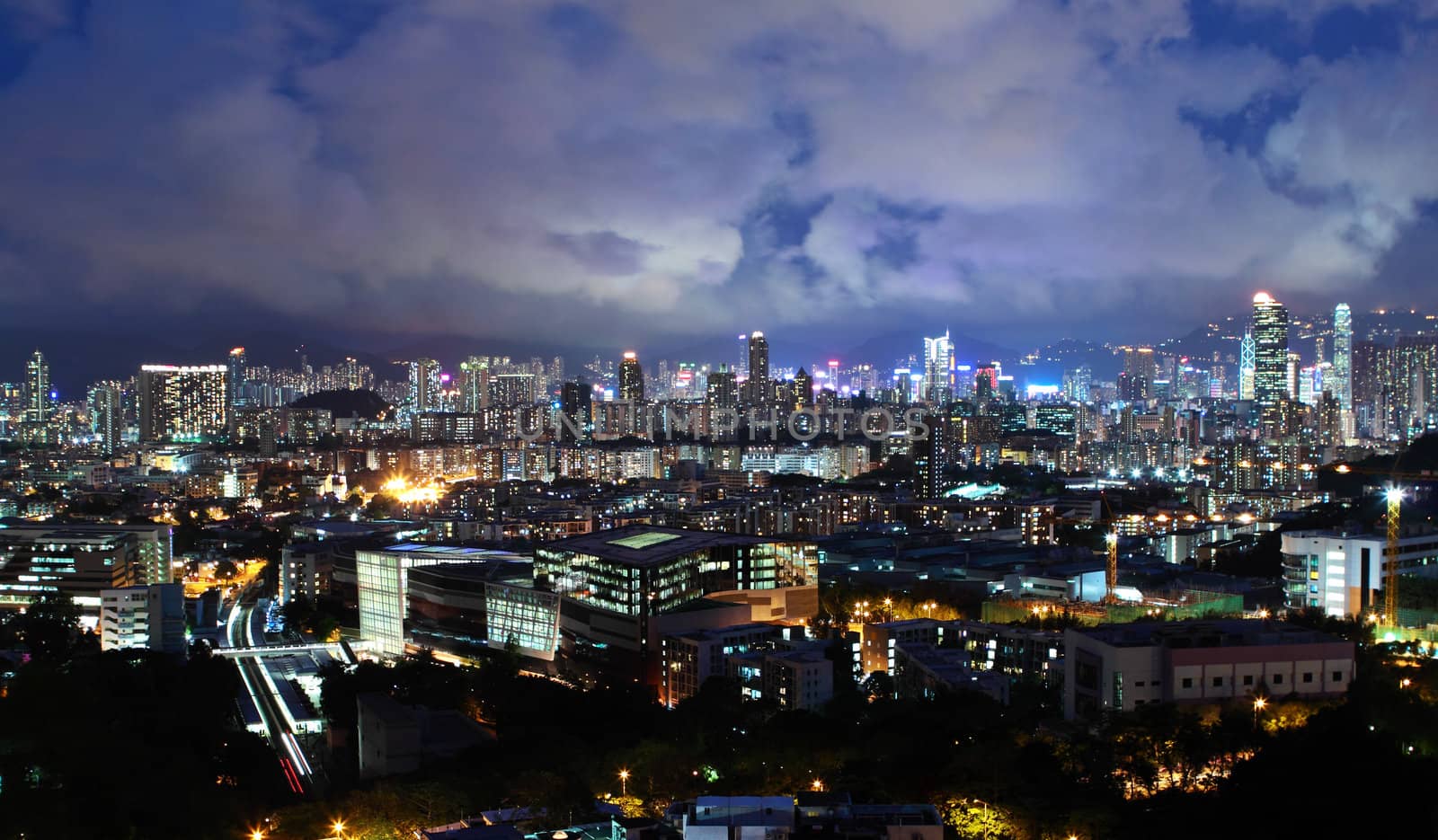 Hong Kong downtown at night