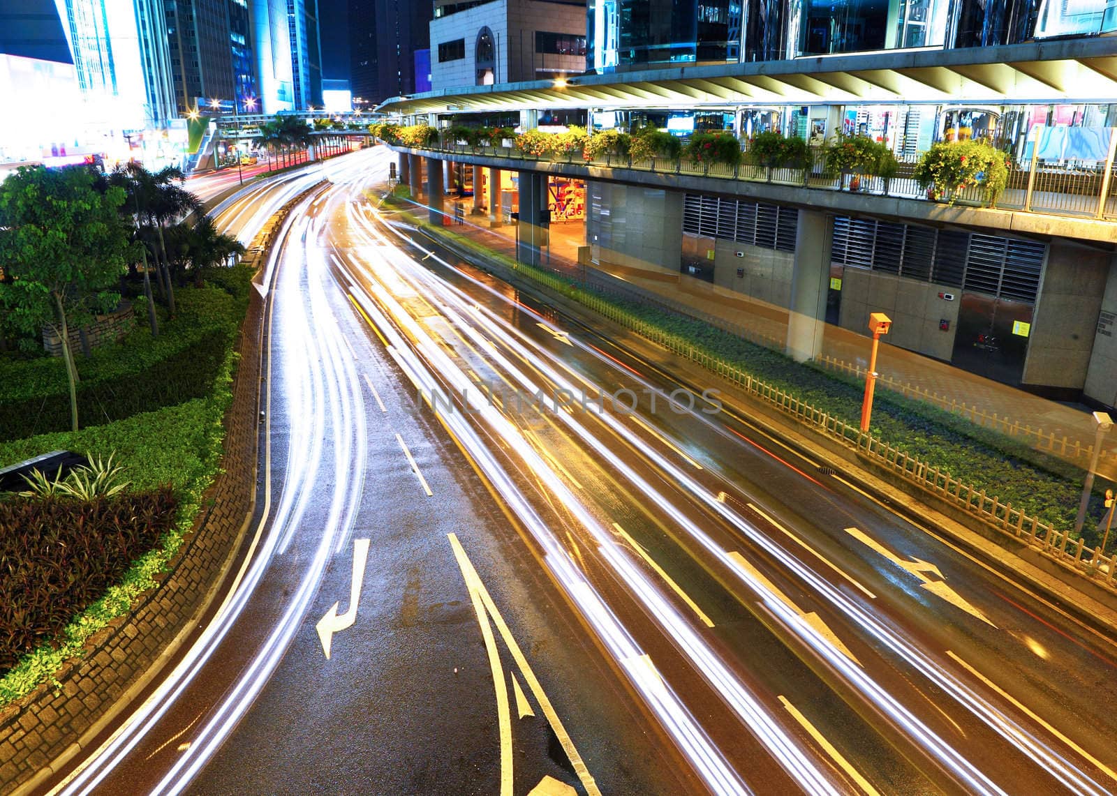 traffic in city at night