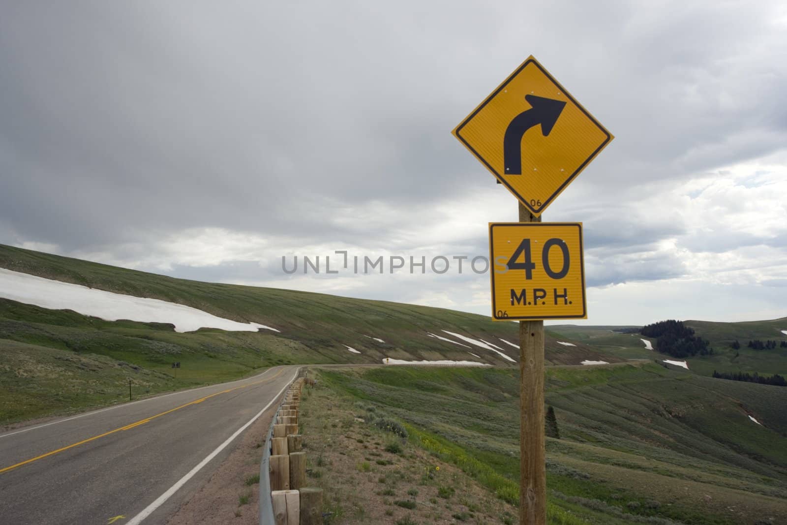 Curve Ahead - Slow Down!
Wyoming, USA.