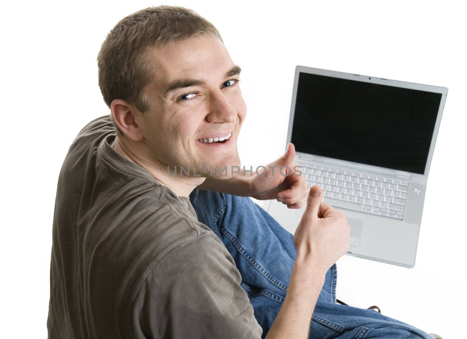 A happy, satisfied laptop user.