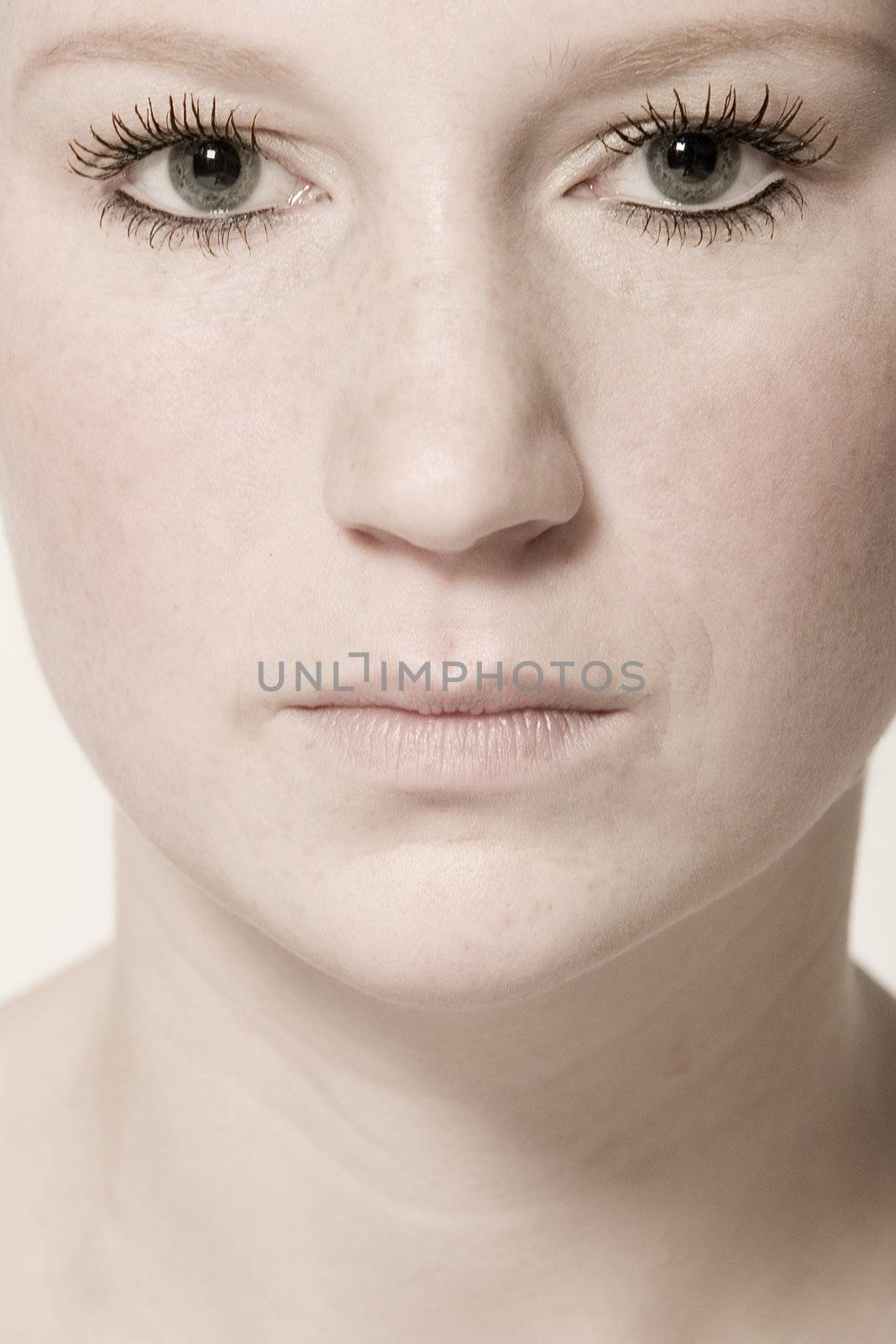 Classical studio portrait of a young woman with short hair  by DNFStyle