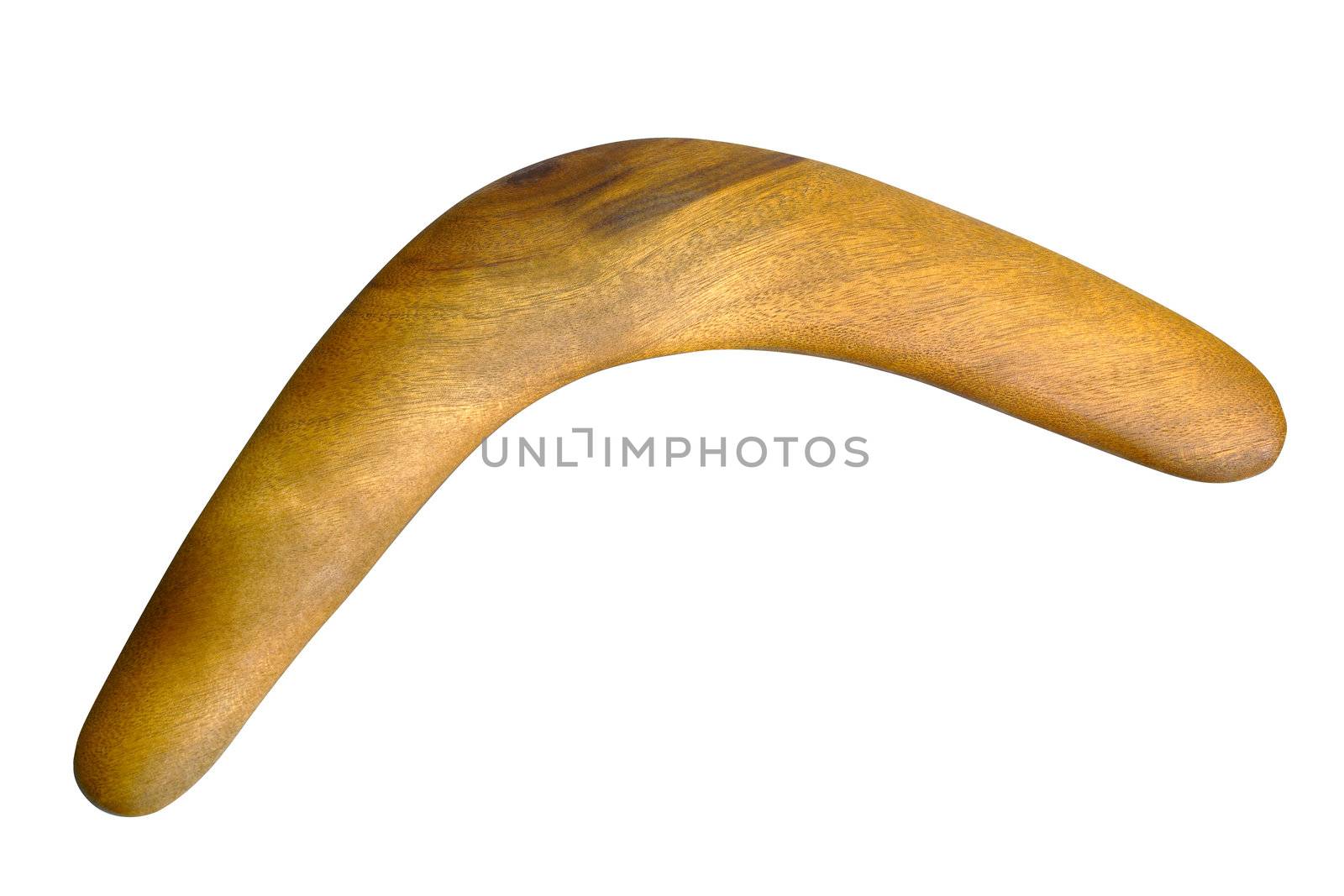 Image of an isolated boomerang bought in Australia.

