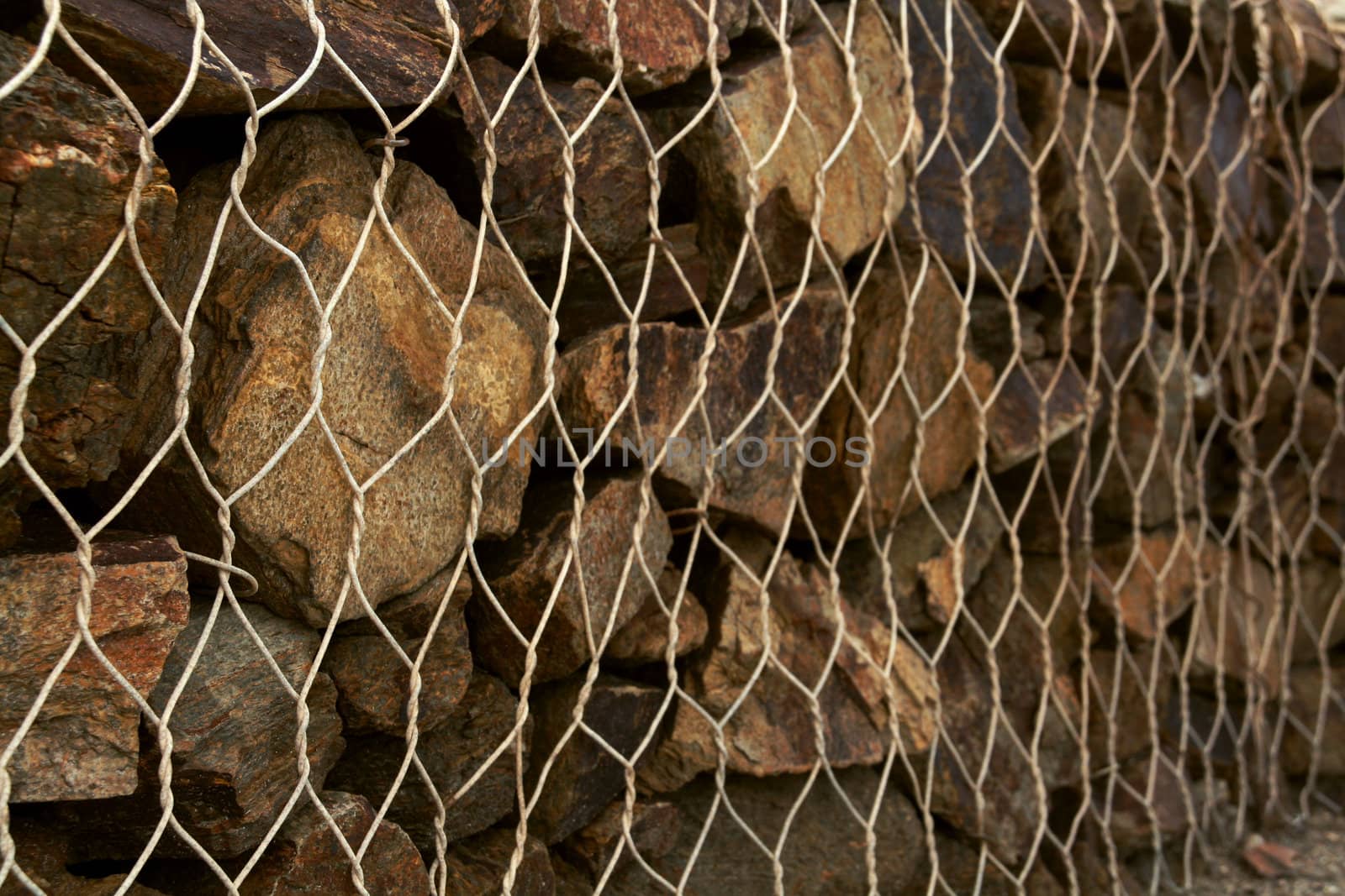 texture or background of a stone wall, perspective view