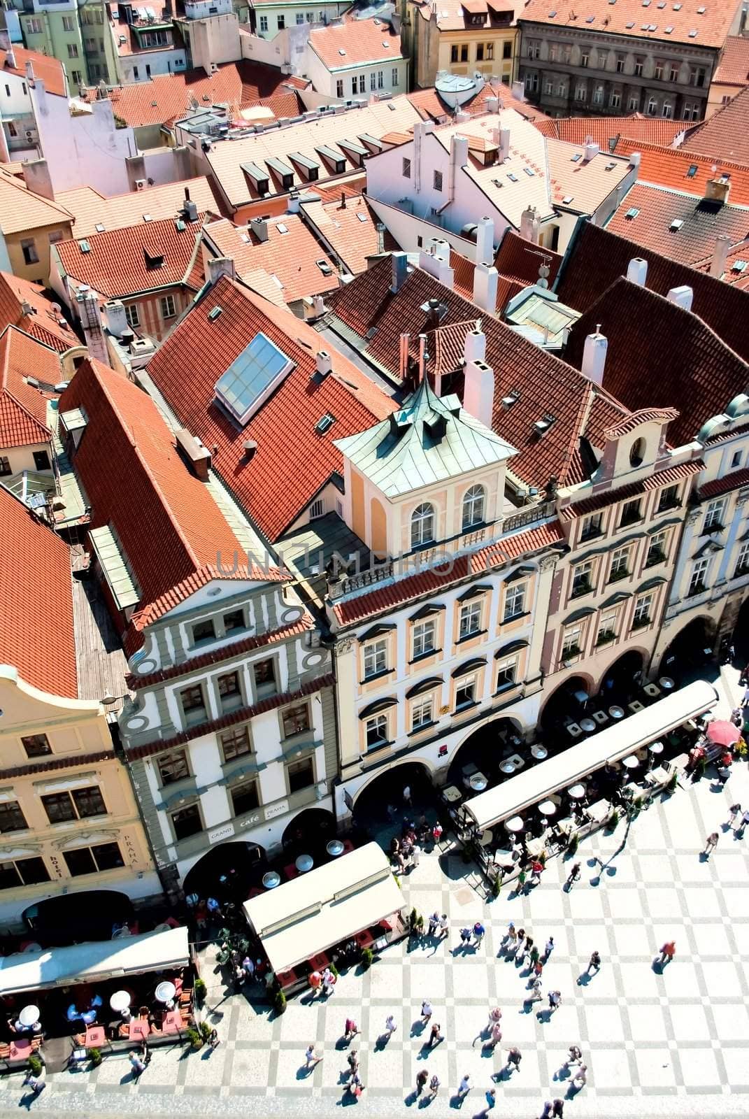 Old Praha square from birdview