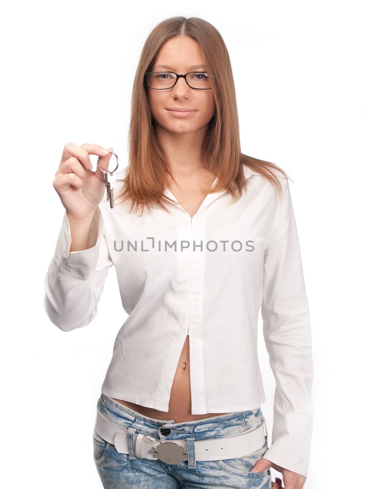 Young woman with keys