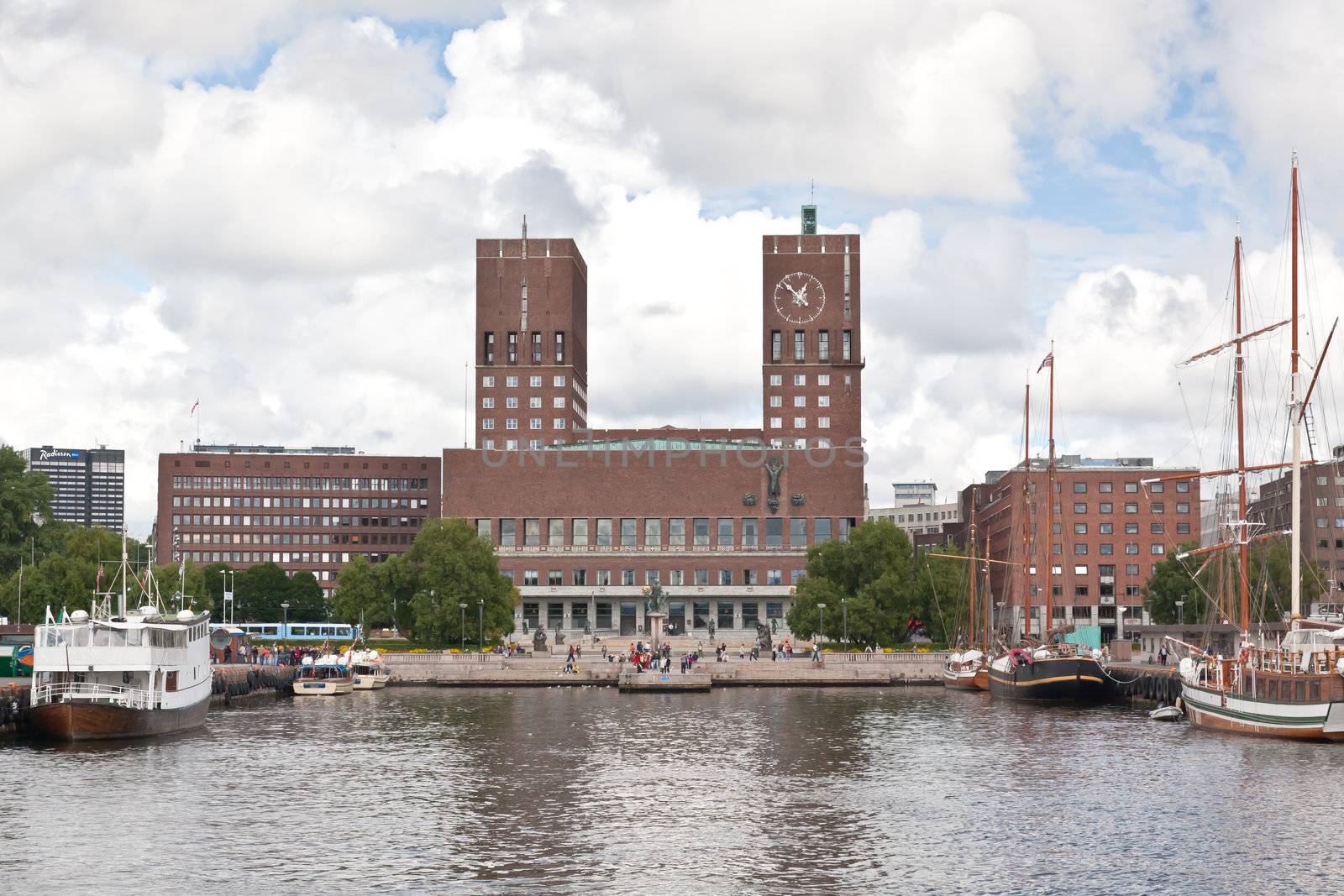 Oslo City Hall in central Oslo Norway