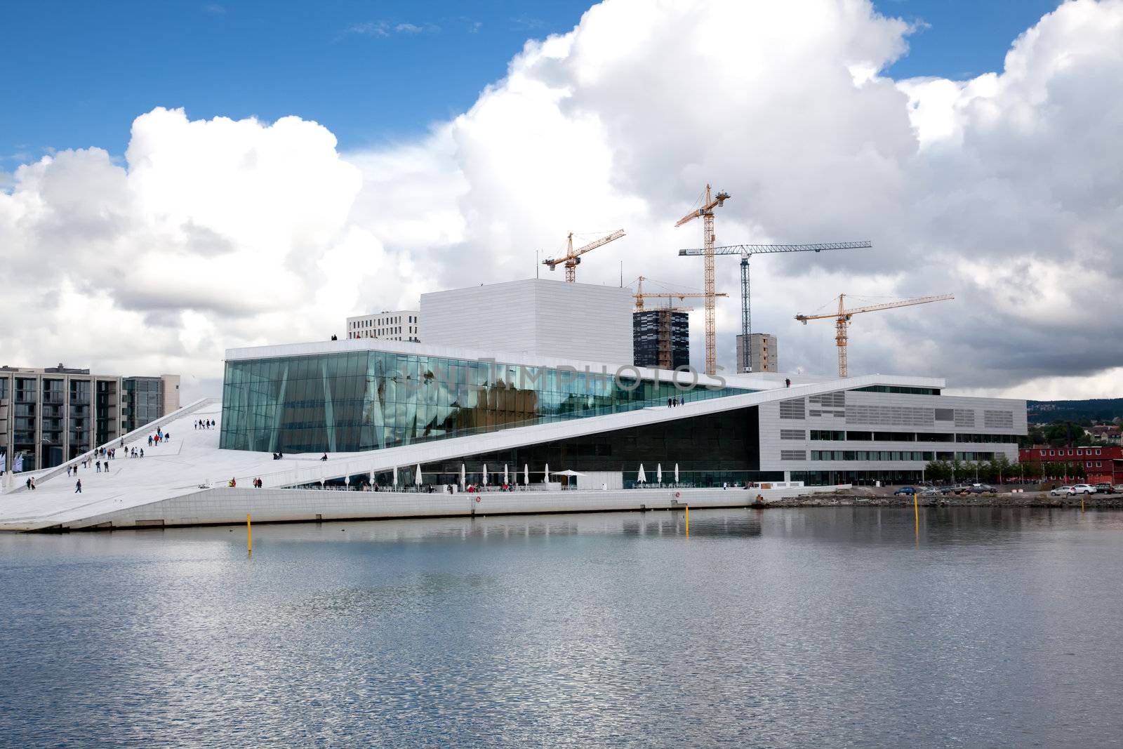 The operahouse in the harbor of Oslo Norway