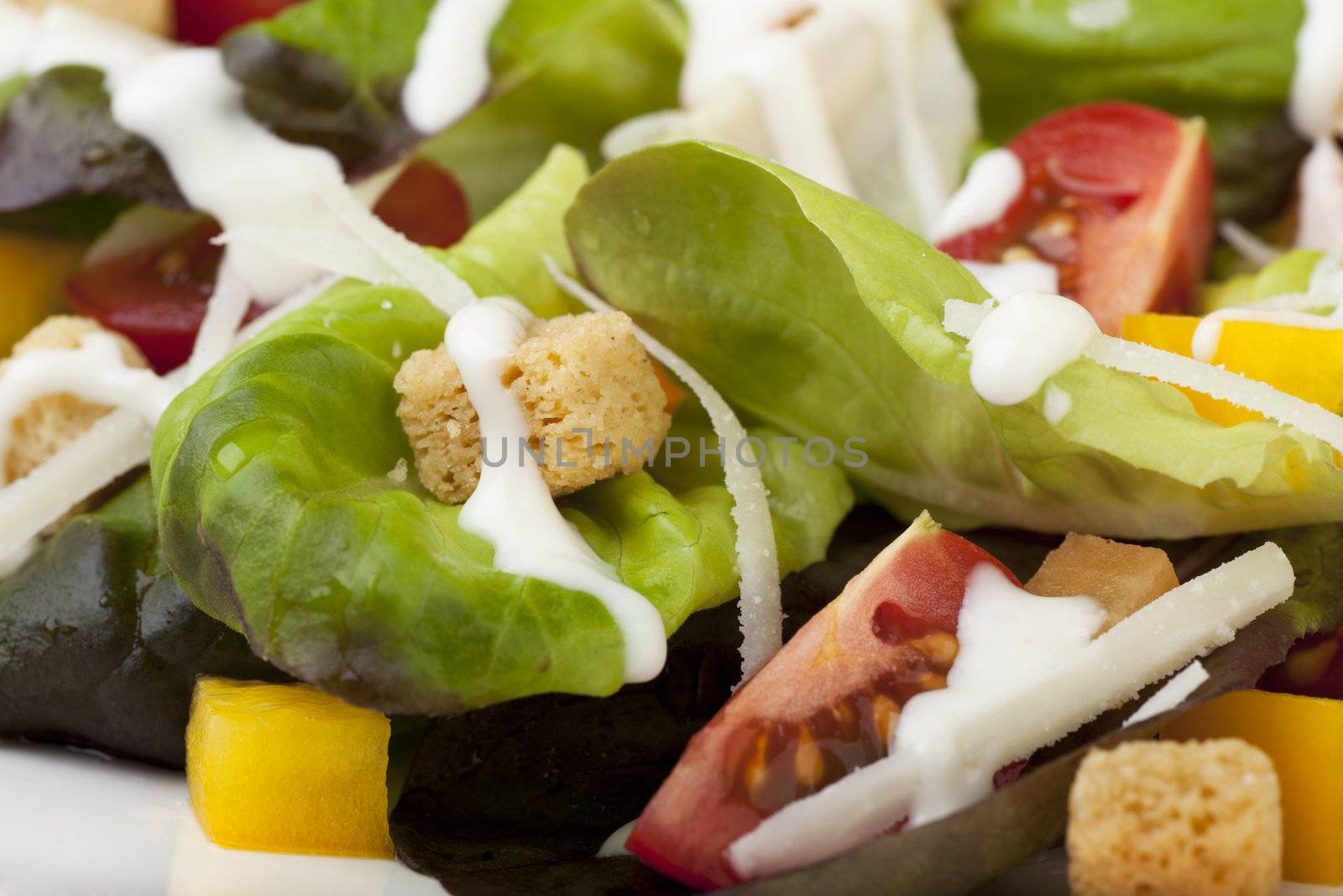 Fresh Salad Close up by charlotteLake