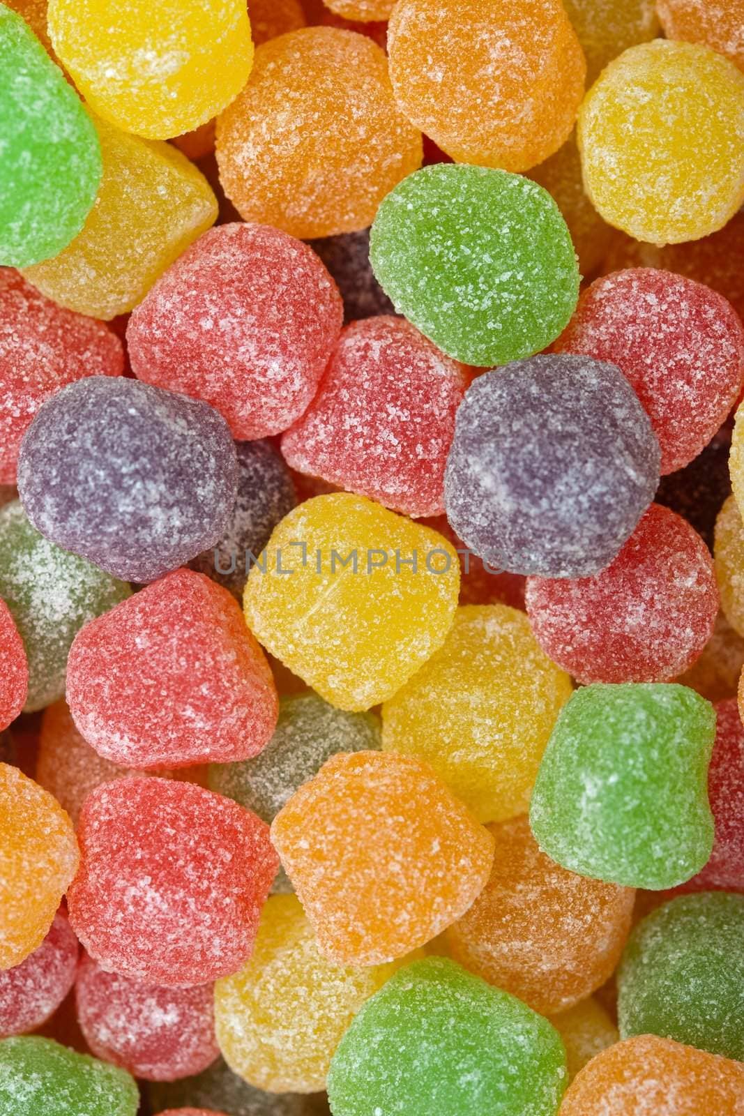 Coloful candy with sugar around it. Great for backgrounds.