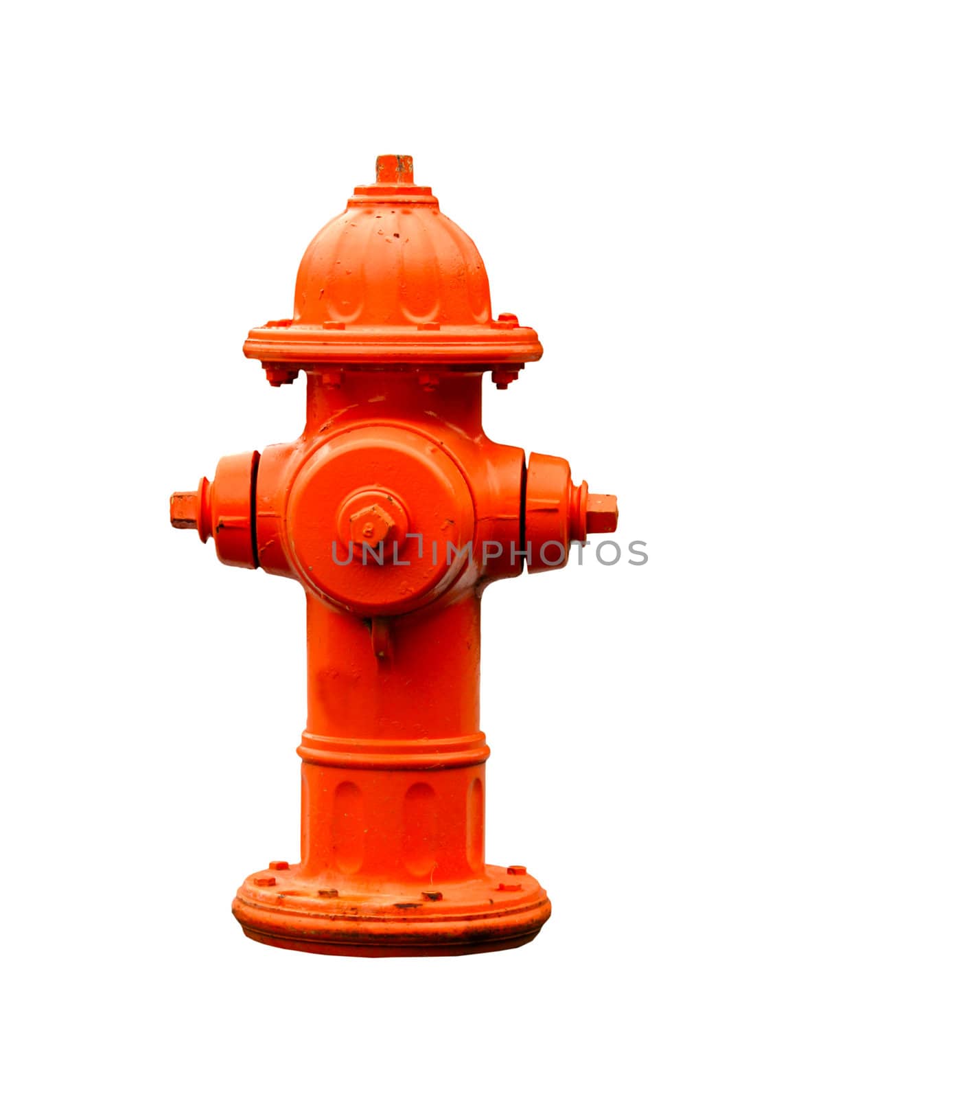 orange fire hydrant isolated with clipping path at this size