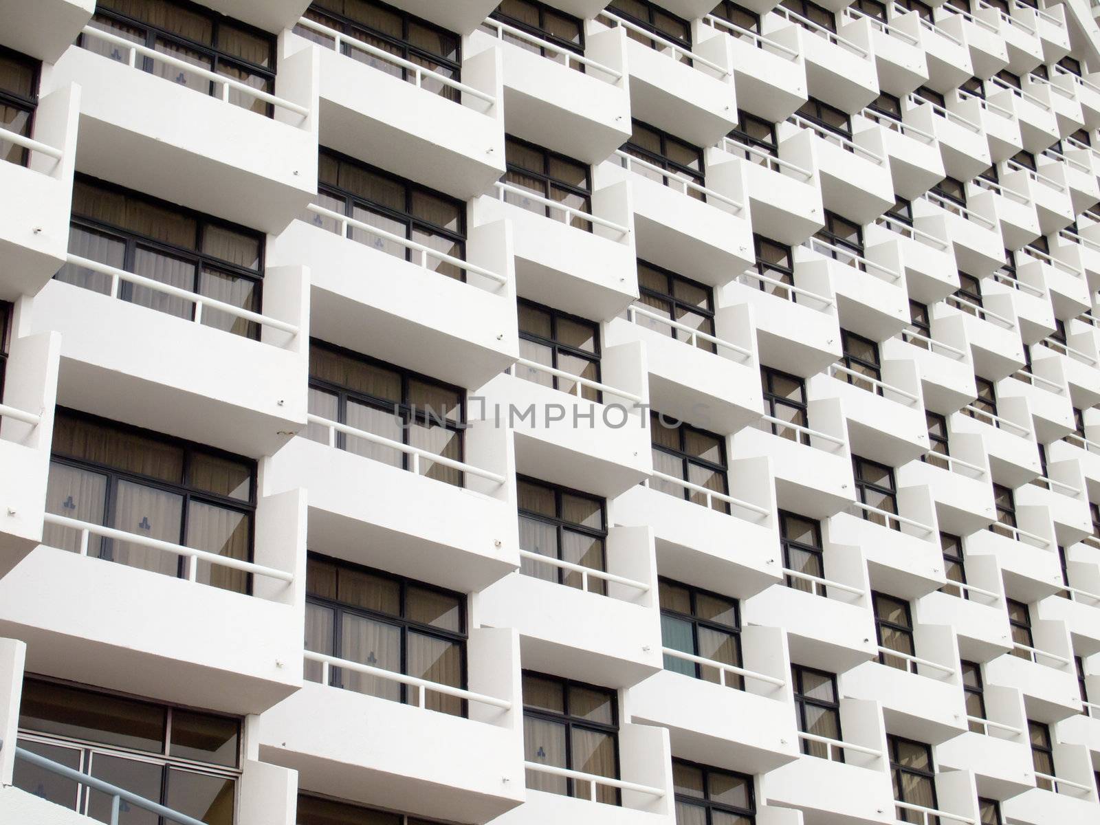 windows at wall of business center. background  by rufous