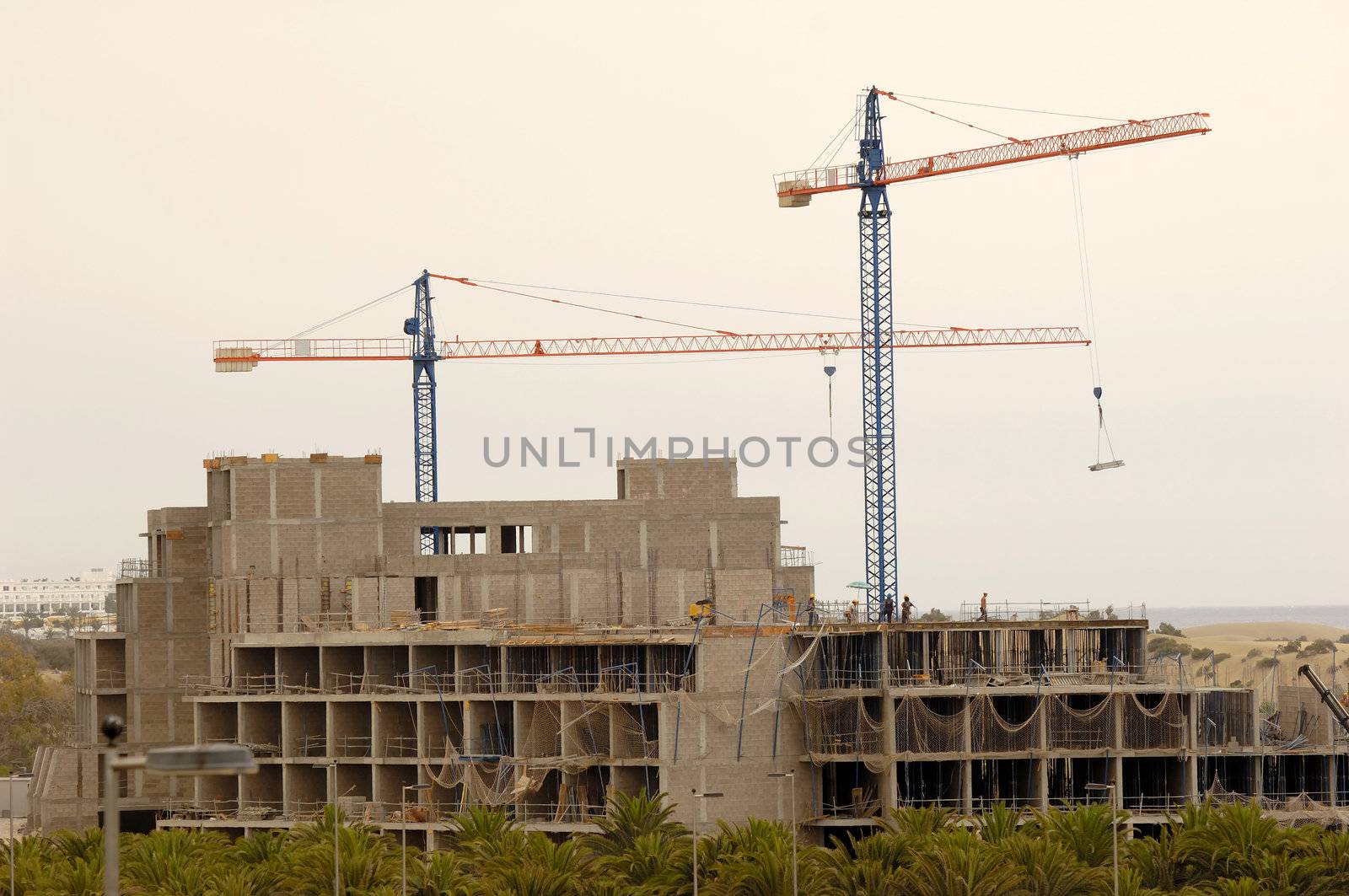 Construction site of a hotel.