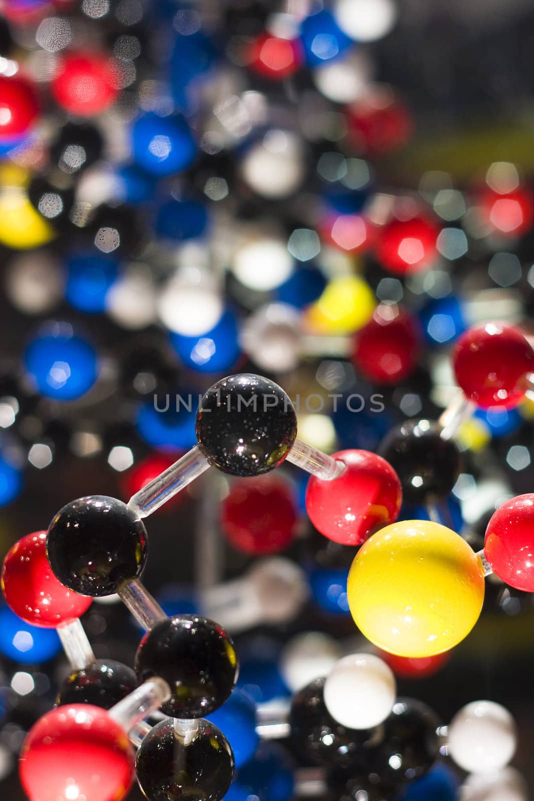 DNA model strands on abstract background 
