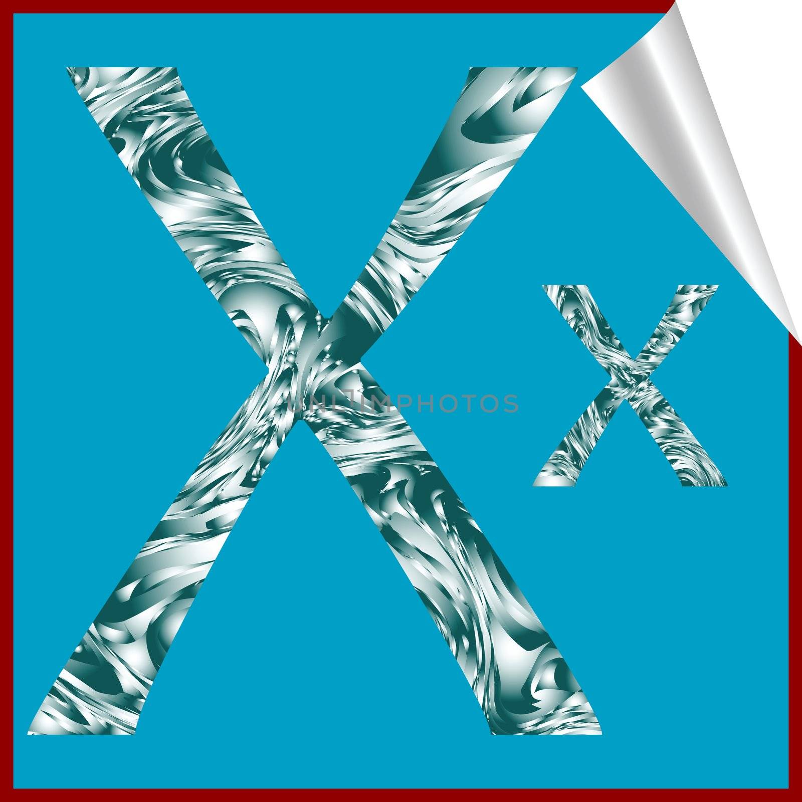 alphabet letter X, vector art illustration; more alphabet stickers in my gallery