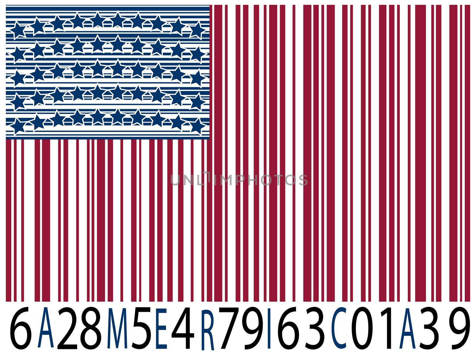 america bar codes flag, abstract vector art illustration