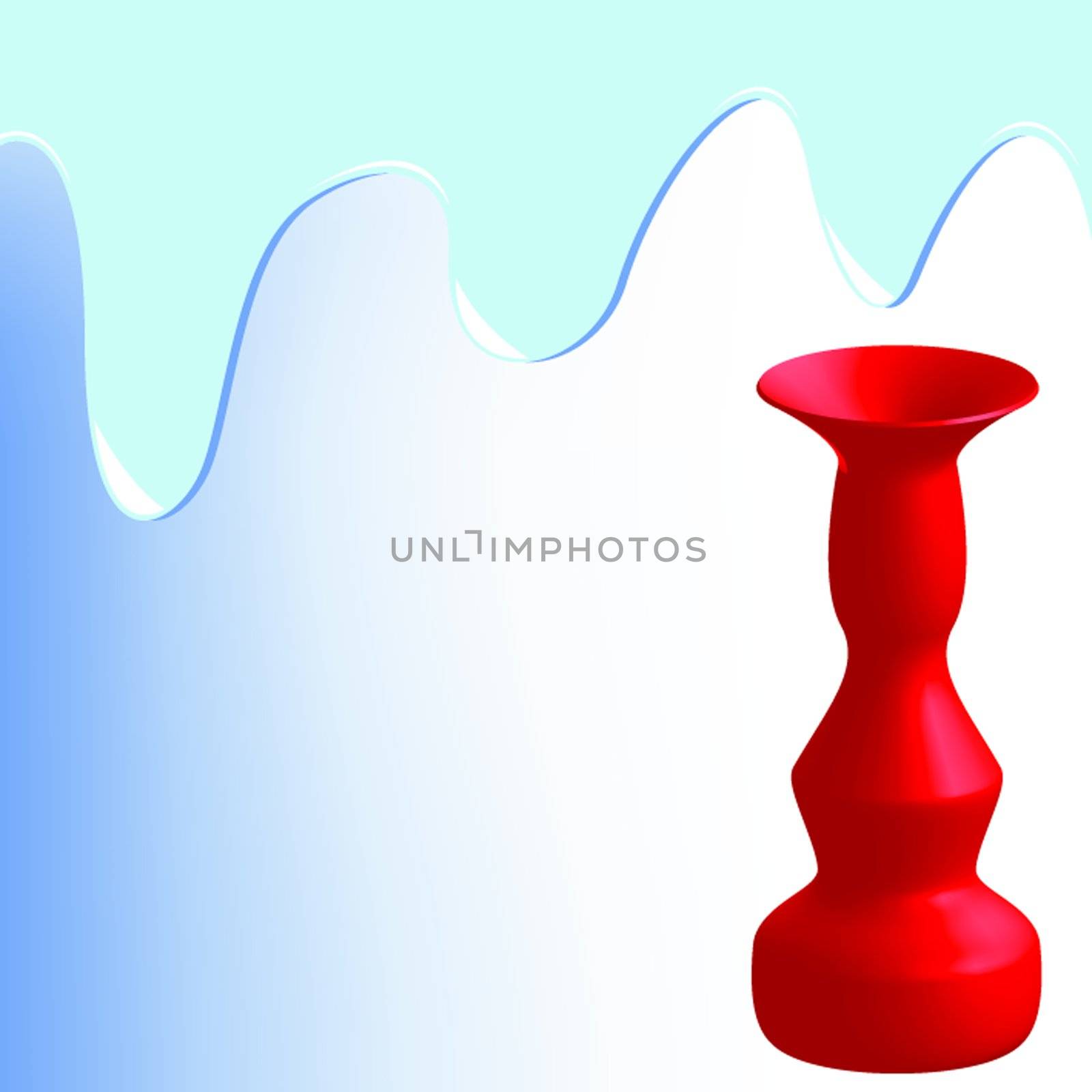 beautiful red vase with water abstract background, vector art illustration