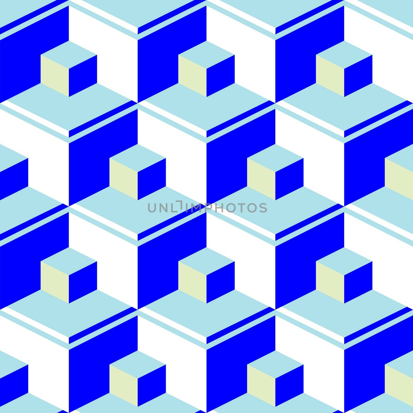 blue abstract cubes by robertosch