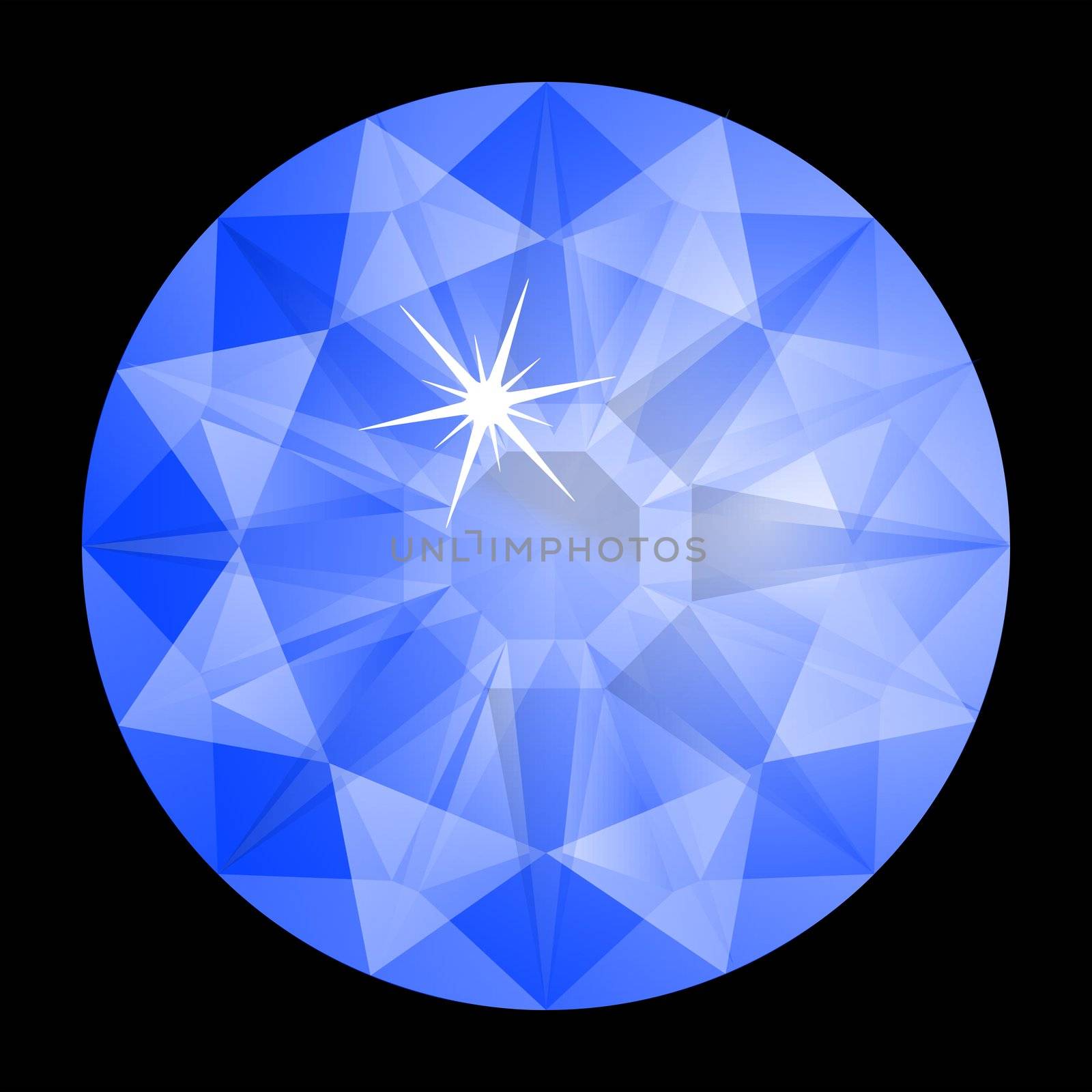 blue diamond against black background, abstract vector art illustration