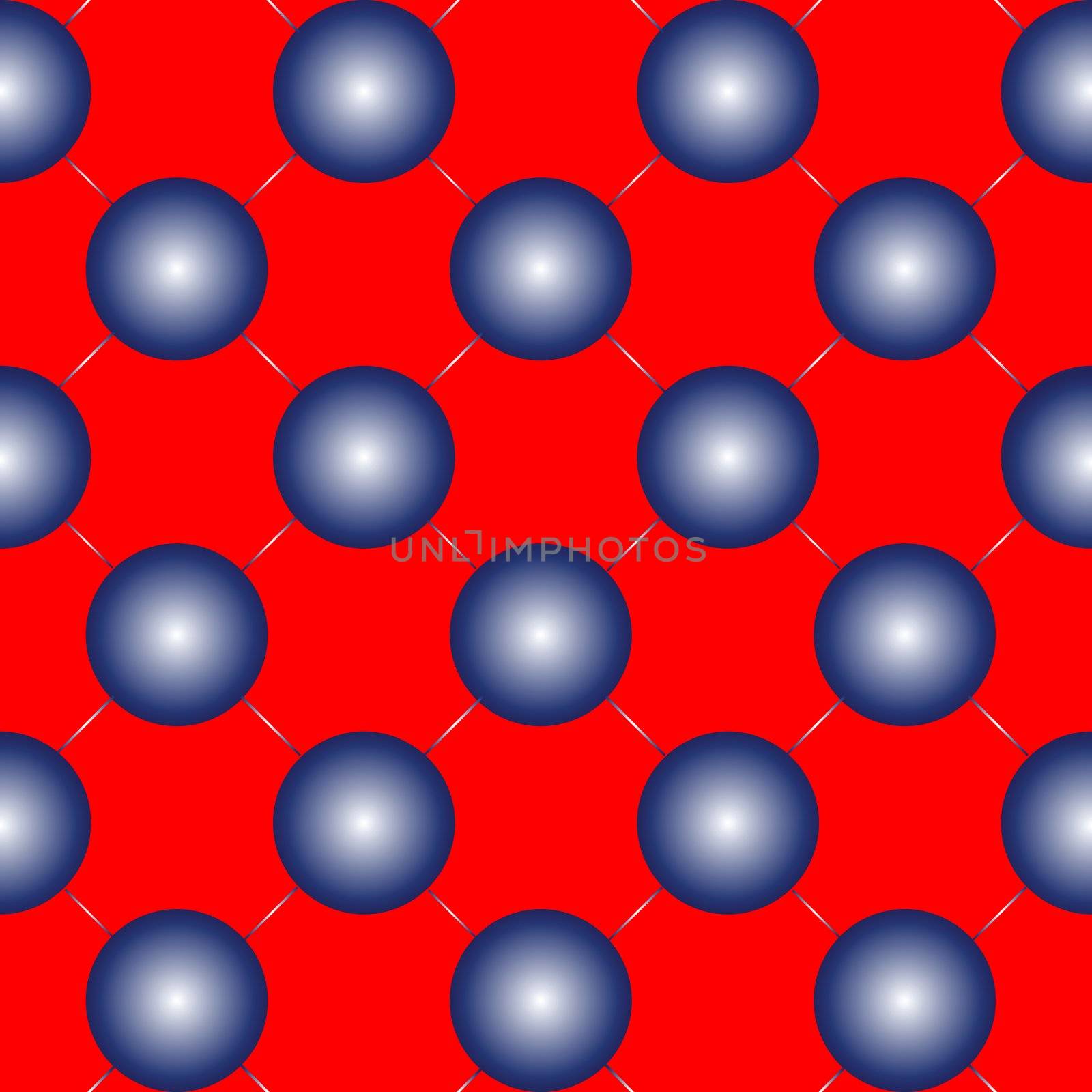 blue spheres on red seamless pattern by robertosch