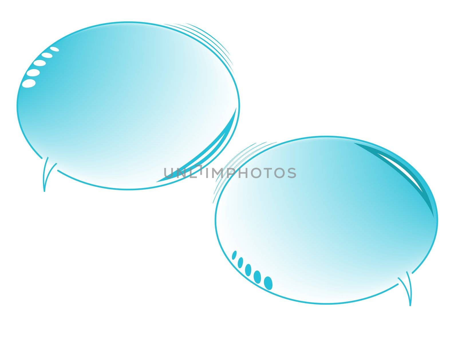 blue text bubbles isolated on white by robertosch