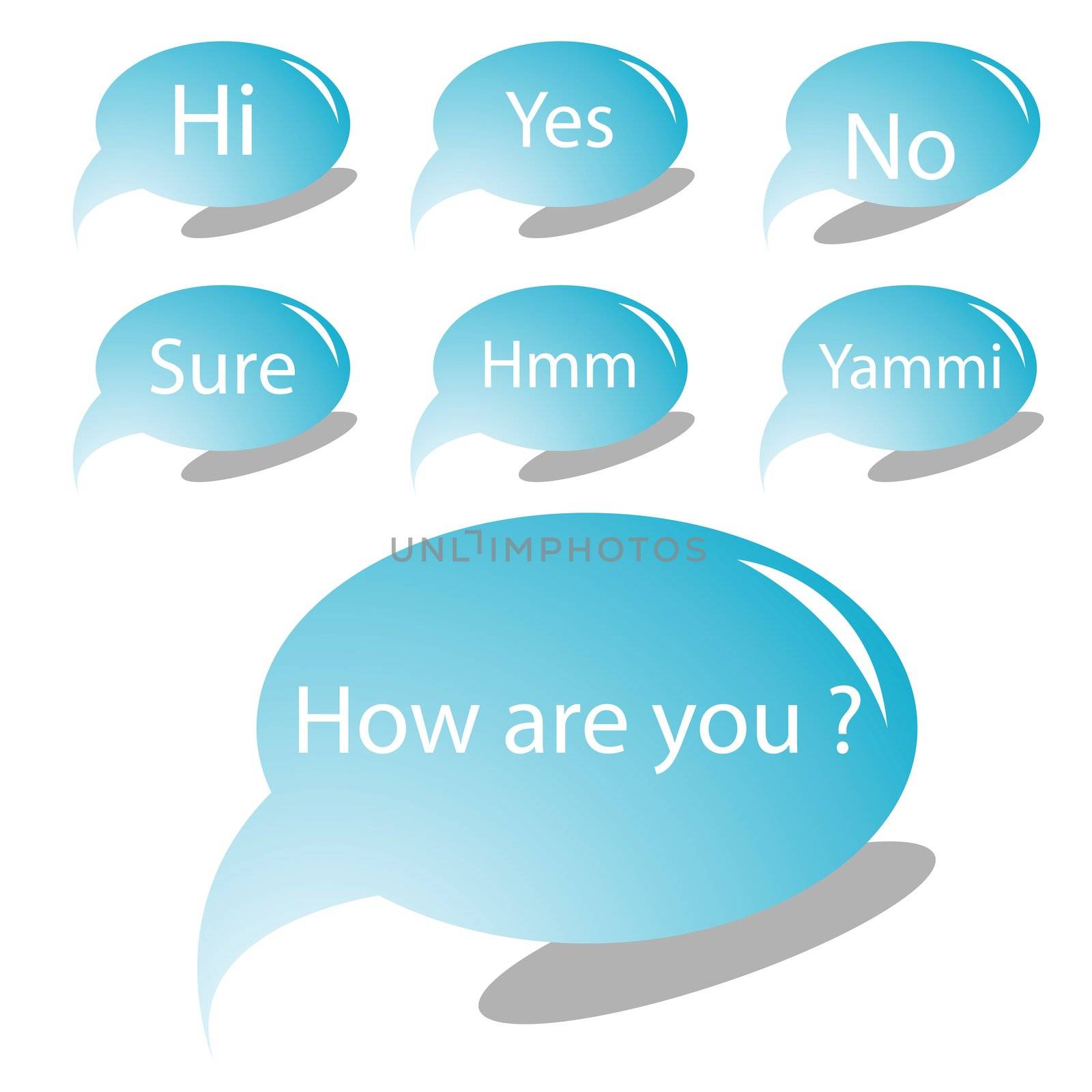 blue text bubbles, vector art illustration, for more text bubbles please visit my gallery