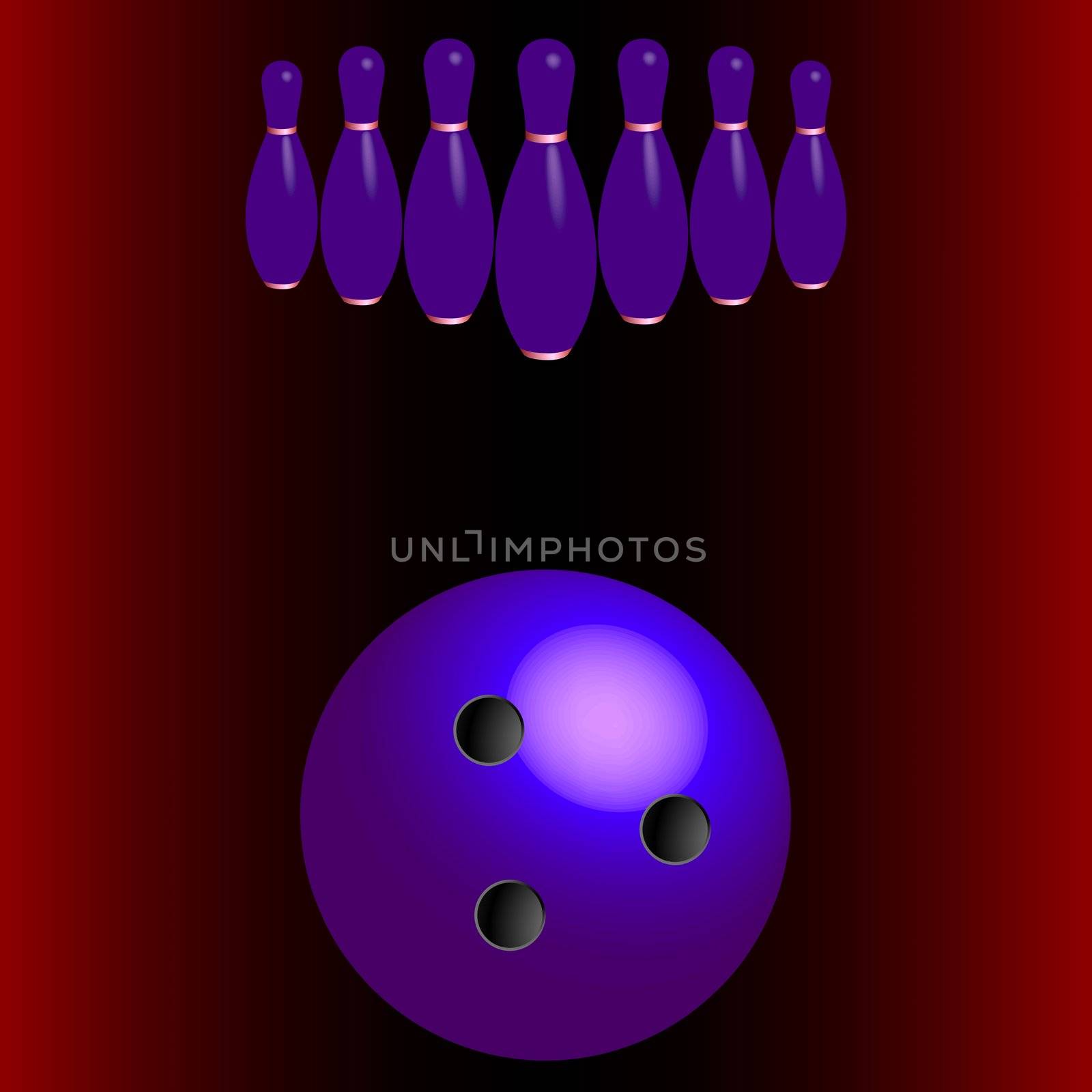 bowling pins and ball by robertosch