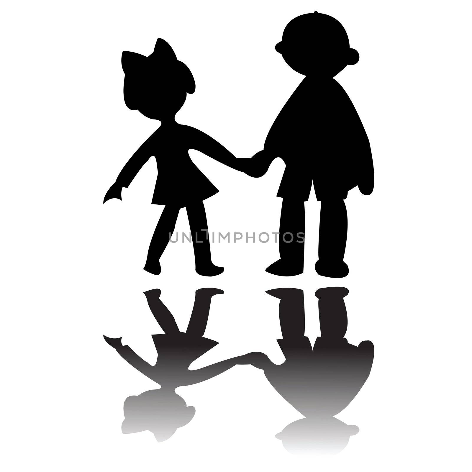 boy and girl silhouettes by robertosch