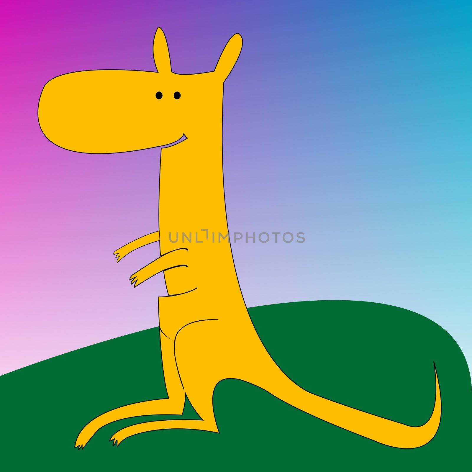 drawing of a cangaroo, vector art illustration, more drawing in my gallery.