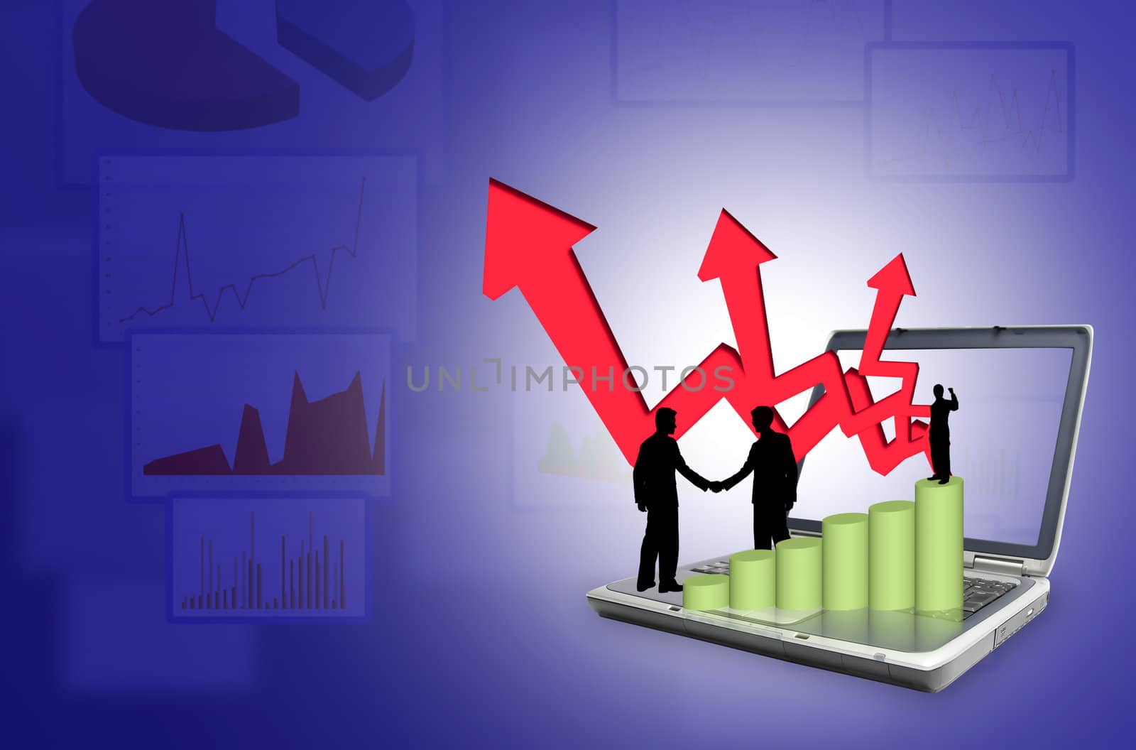 arrow colors graph showing high growth anything