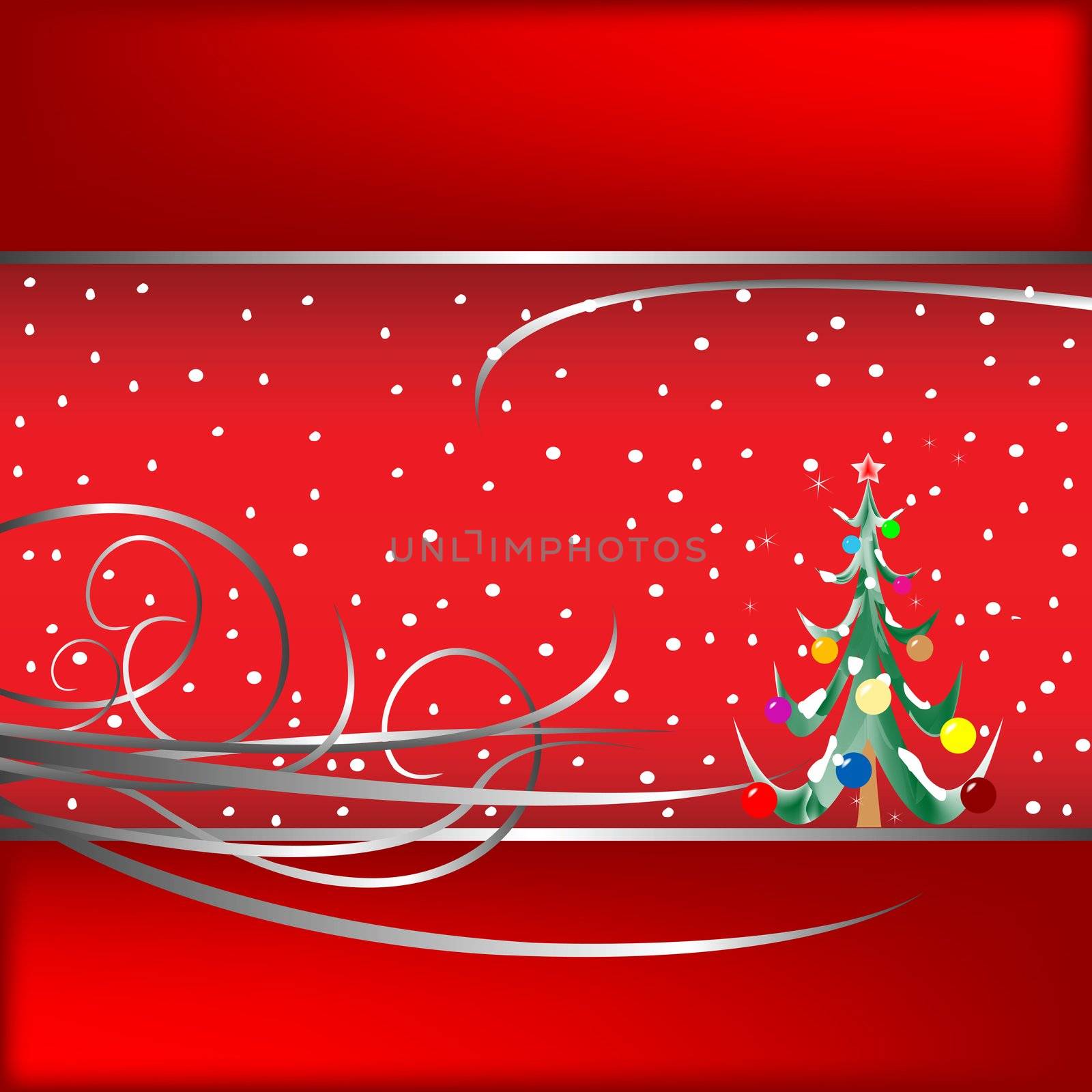 christmas tree card, vector art illustration; more drawings in my gallery