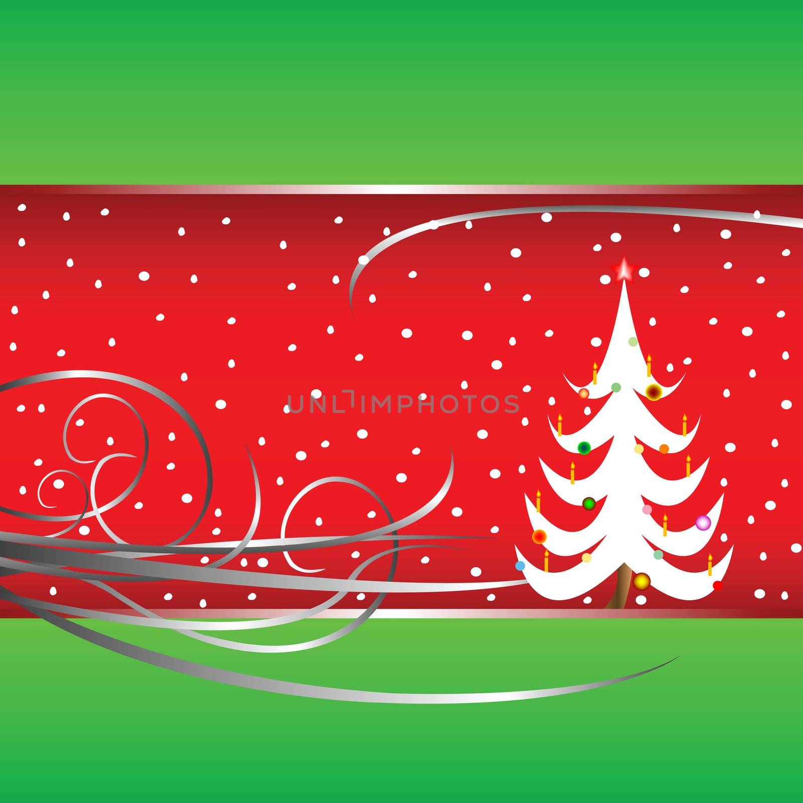 christmas tree card, vector art illustration