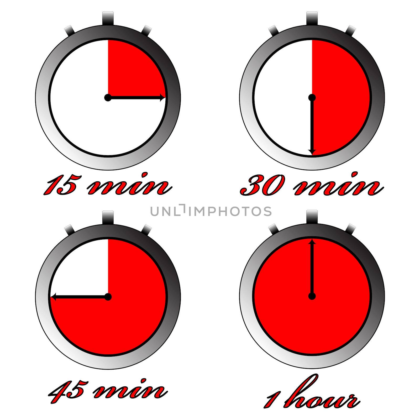 chronometers against white background, abstract vector art illustration