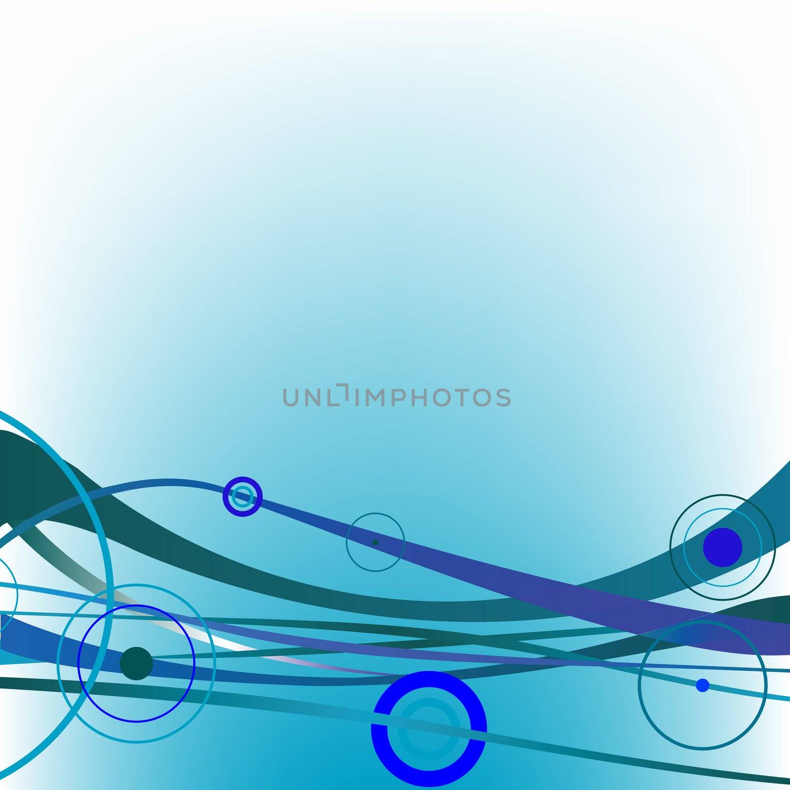 circle waves blue, vector art illustration; more drawings in my gallery