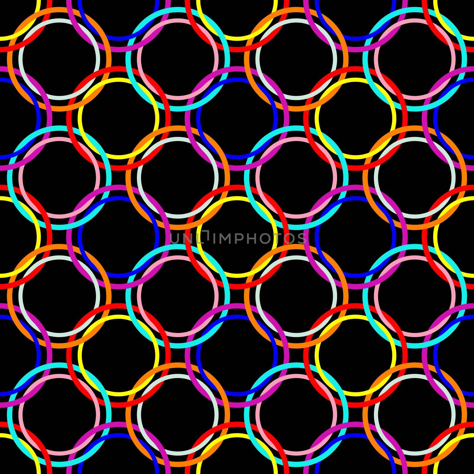 circles seamless mesh, abstract pattern; vector art illustration
