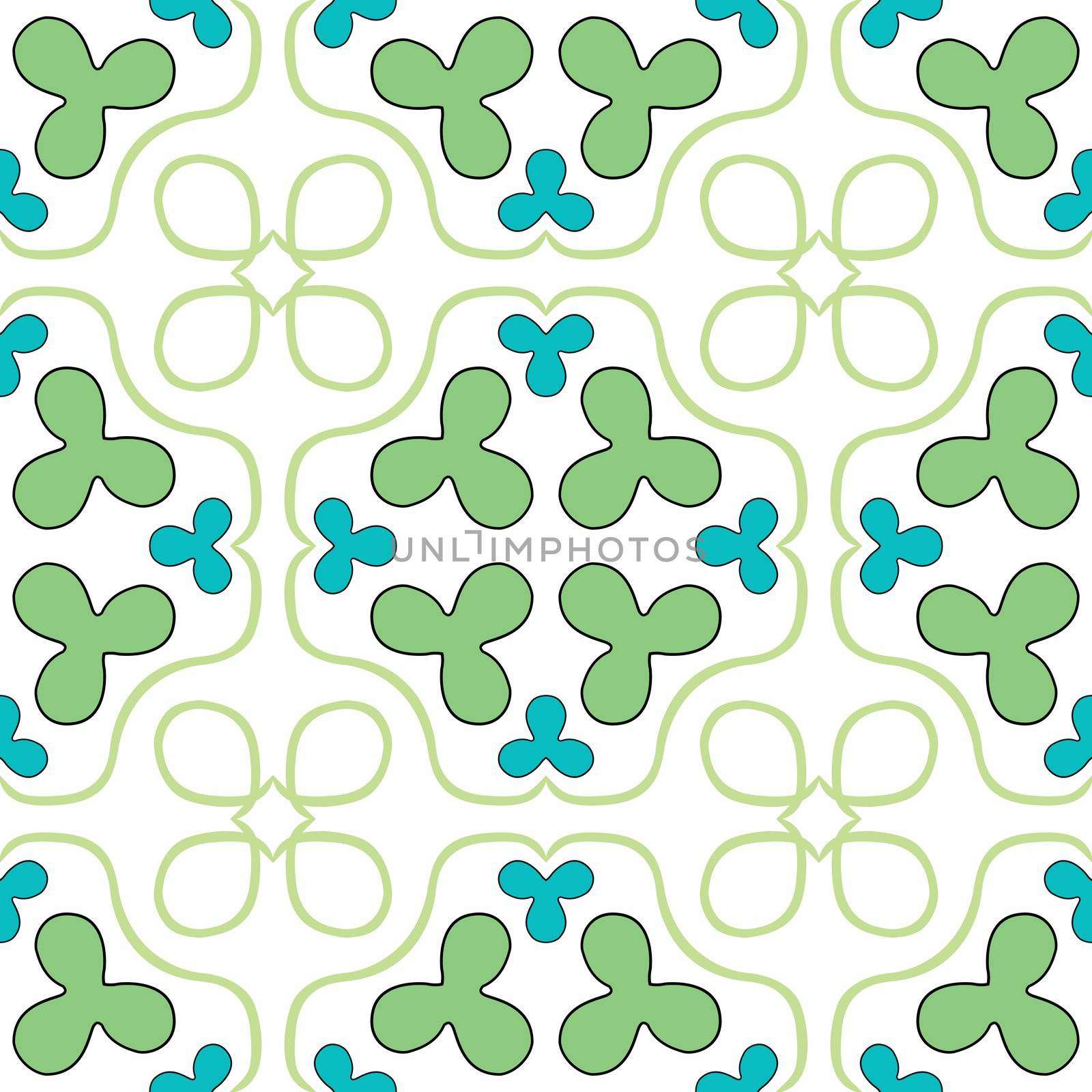 clover seamless texture, abstract pattern; vector art illustration