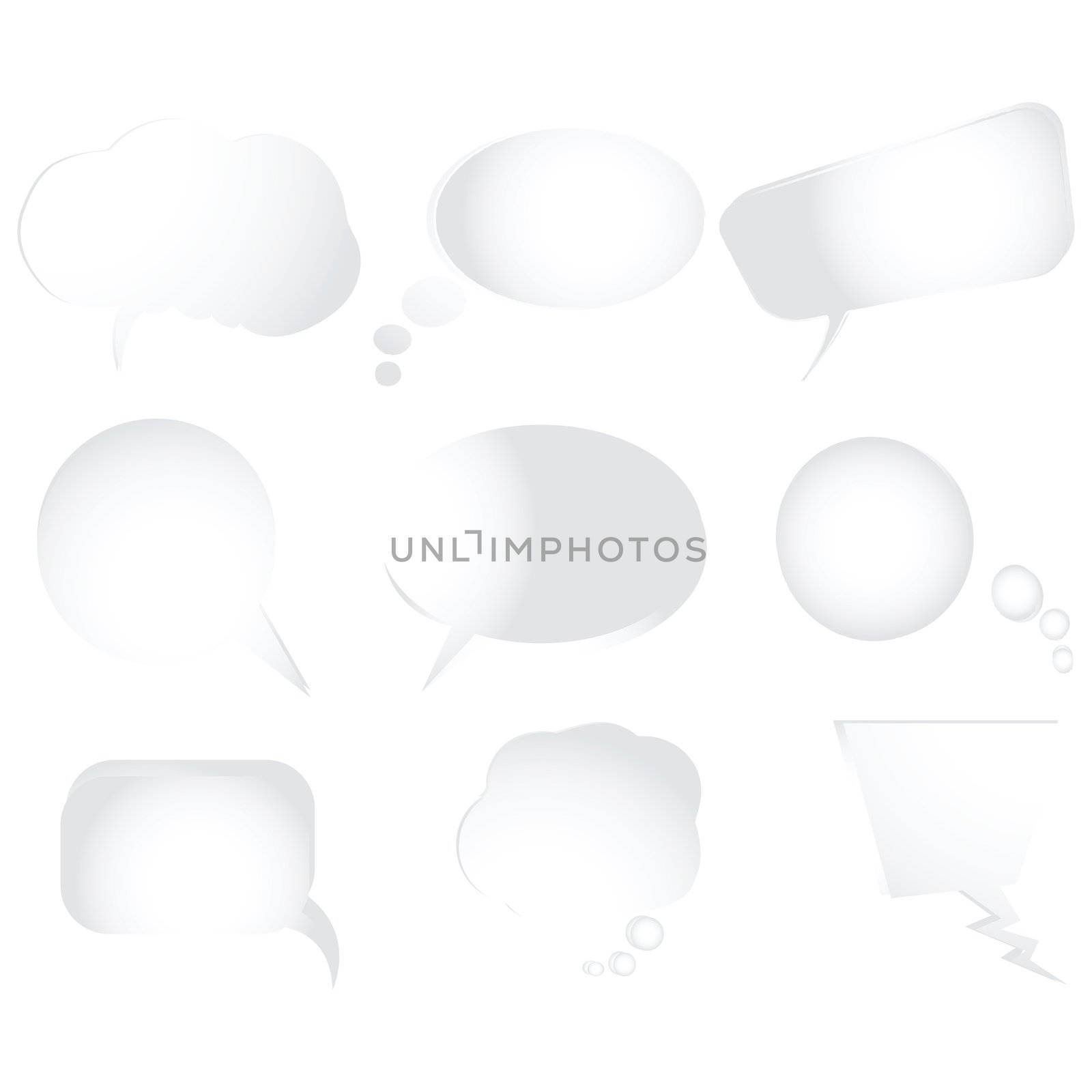 Collection of stylized text bubbles, vector isolated objects on by robertosch