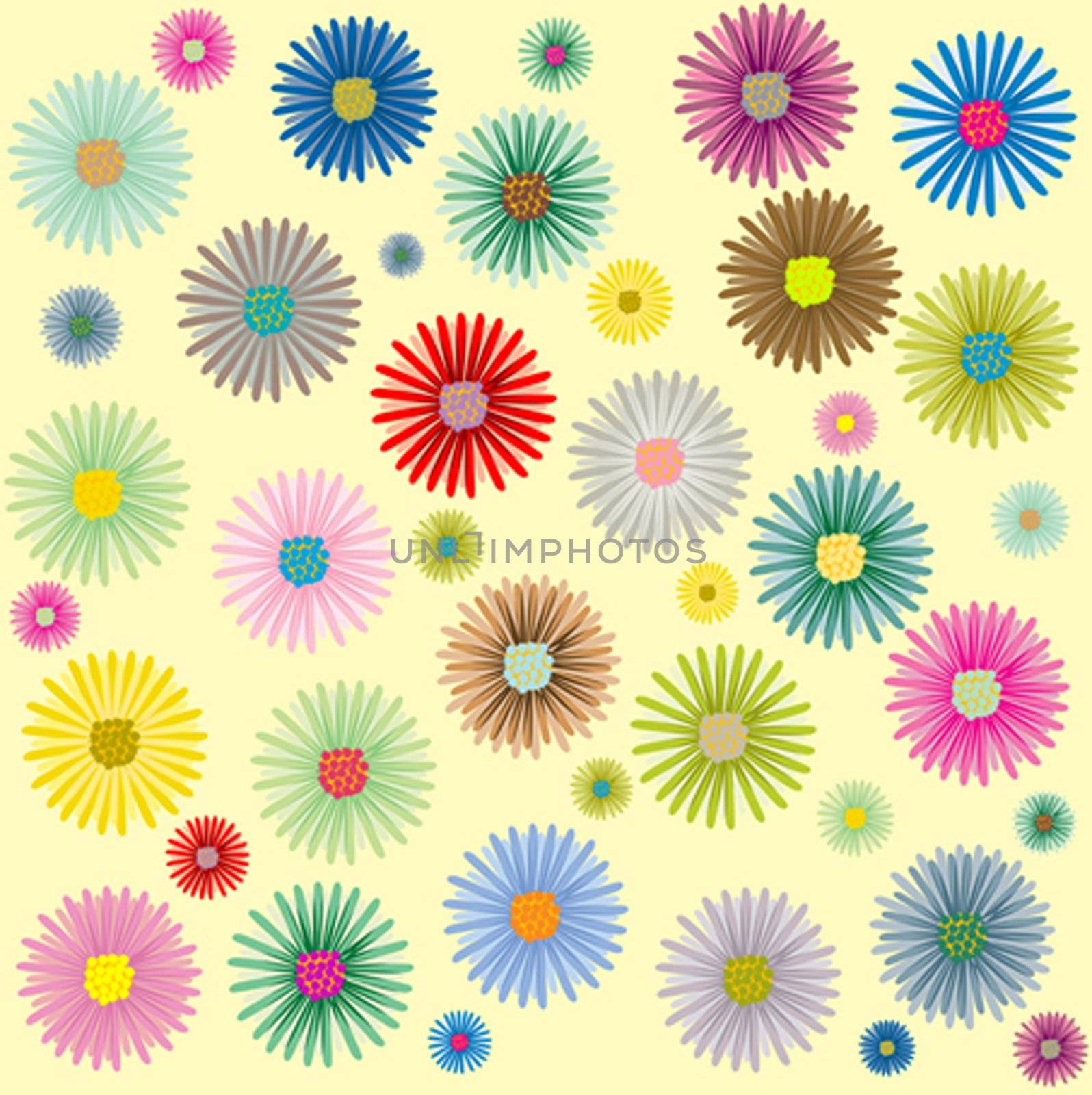 colored flowers pattern by robertosch