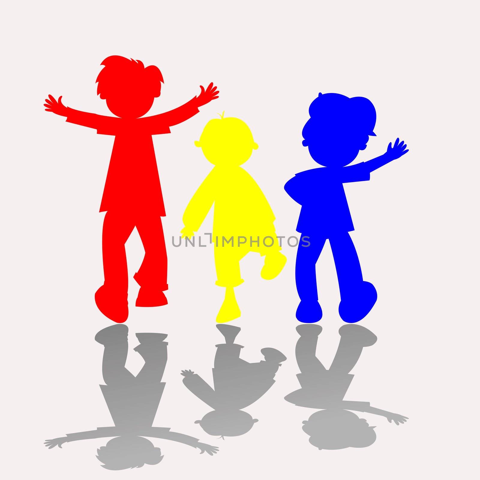 colored kids silhouettes 2 by robertosch