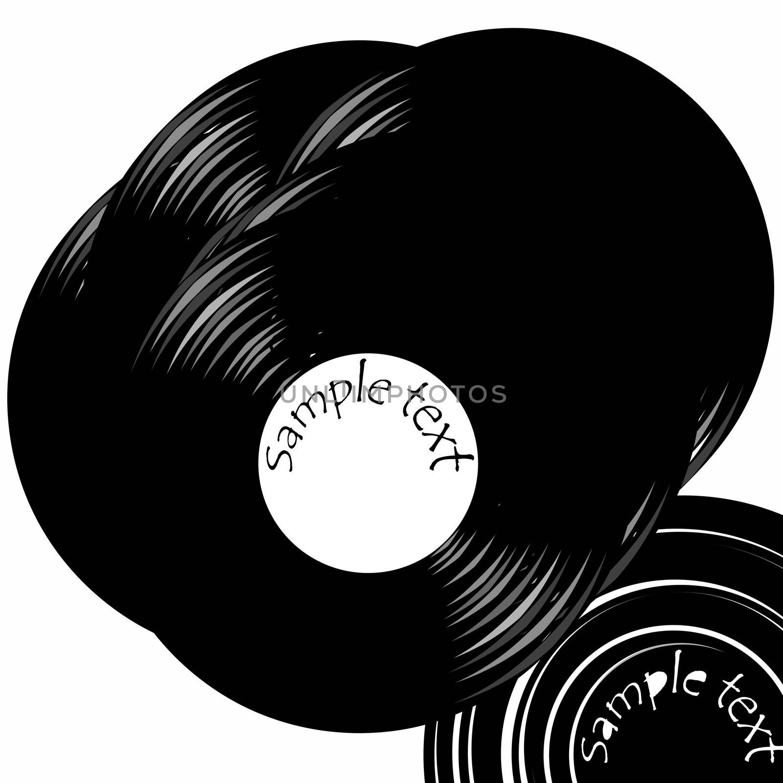 couple of vintage record vynils with space for text, vector art illustration; more drawings in my gallery