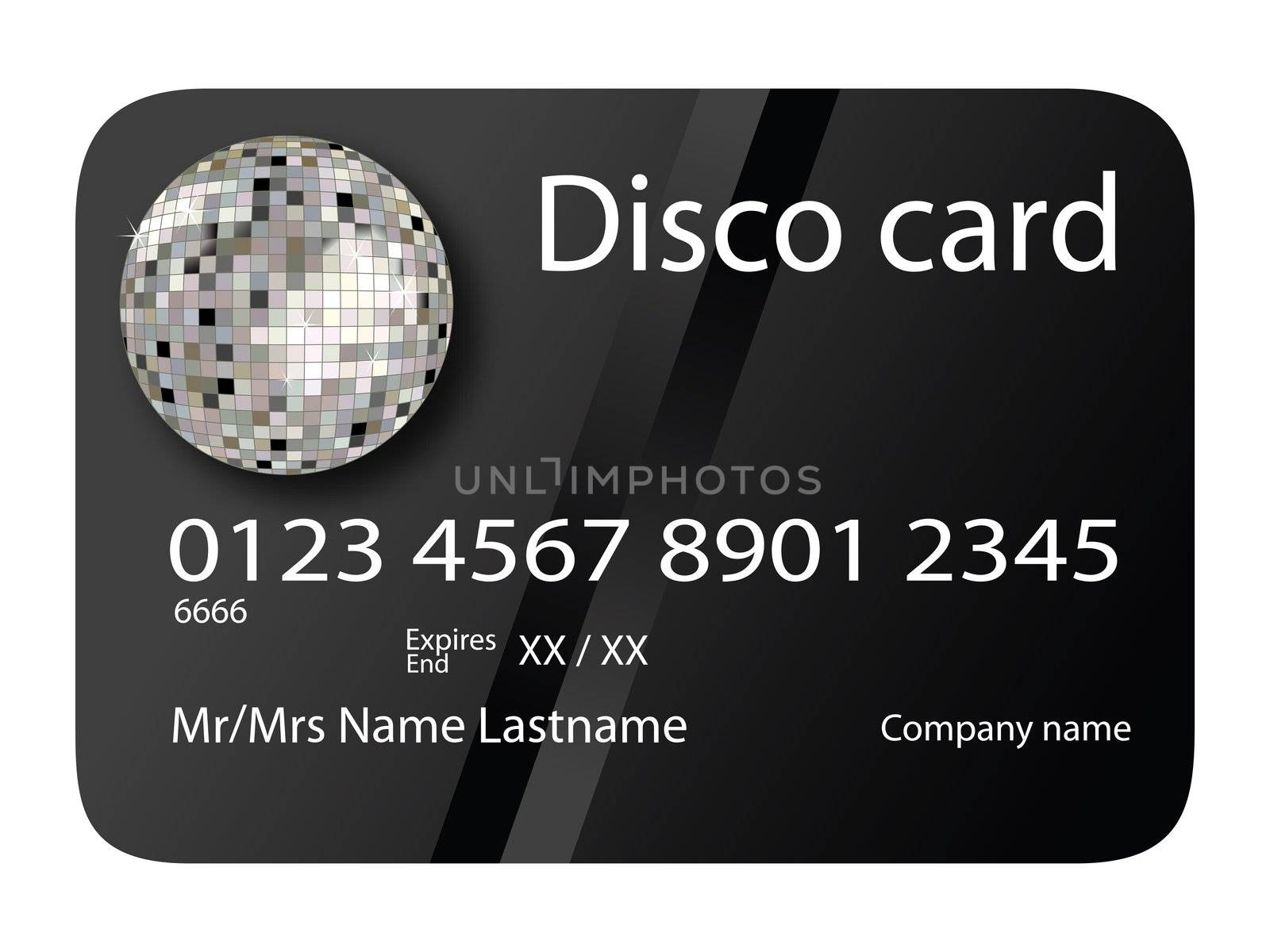 credit card disco black, vector art illustration; more credit cards in my gallery