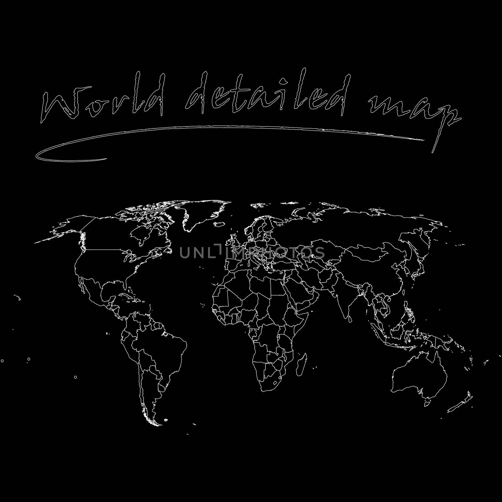 detailed world map over black background by robertosch