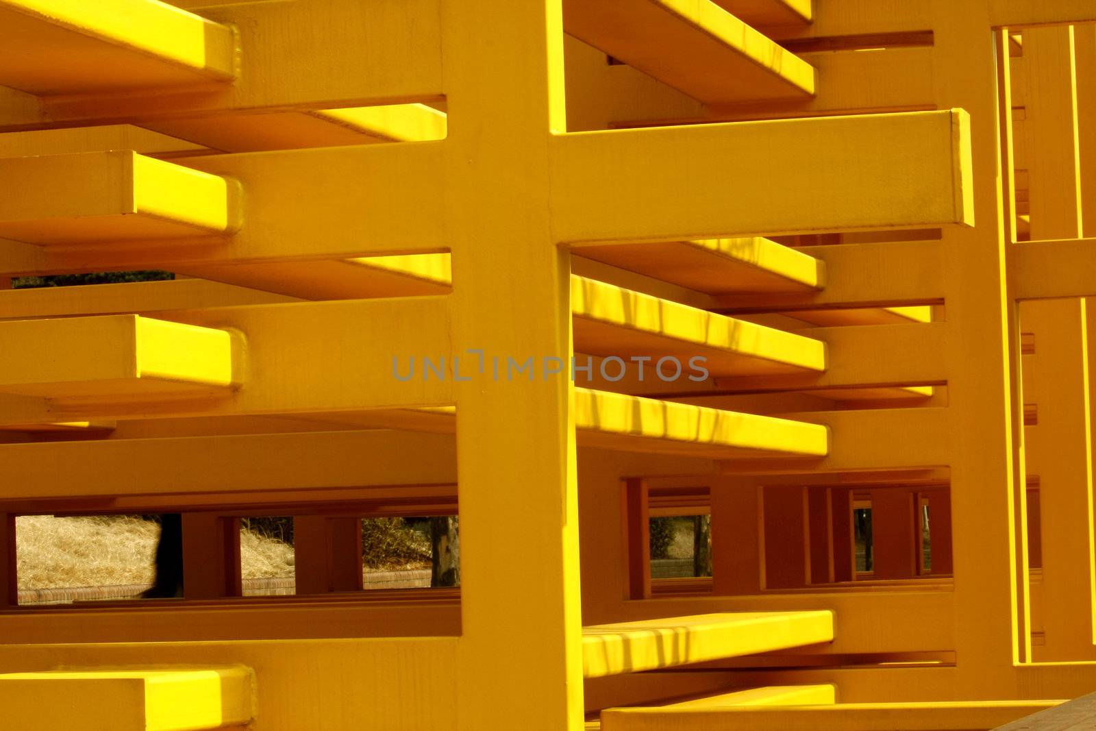 Yellow steel scaffold landmark  in seoul korea