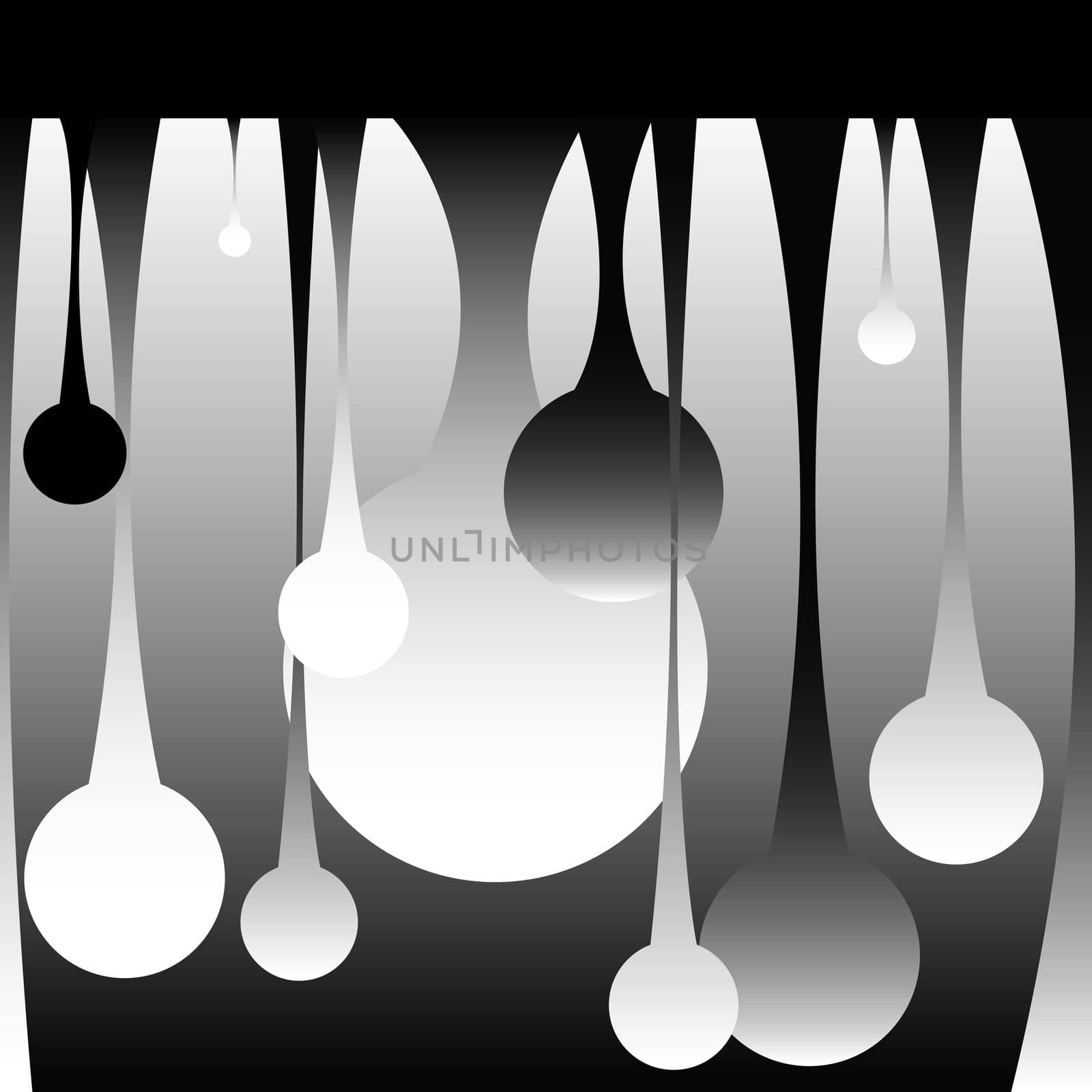 drops, black and white, vector art illustration